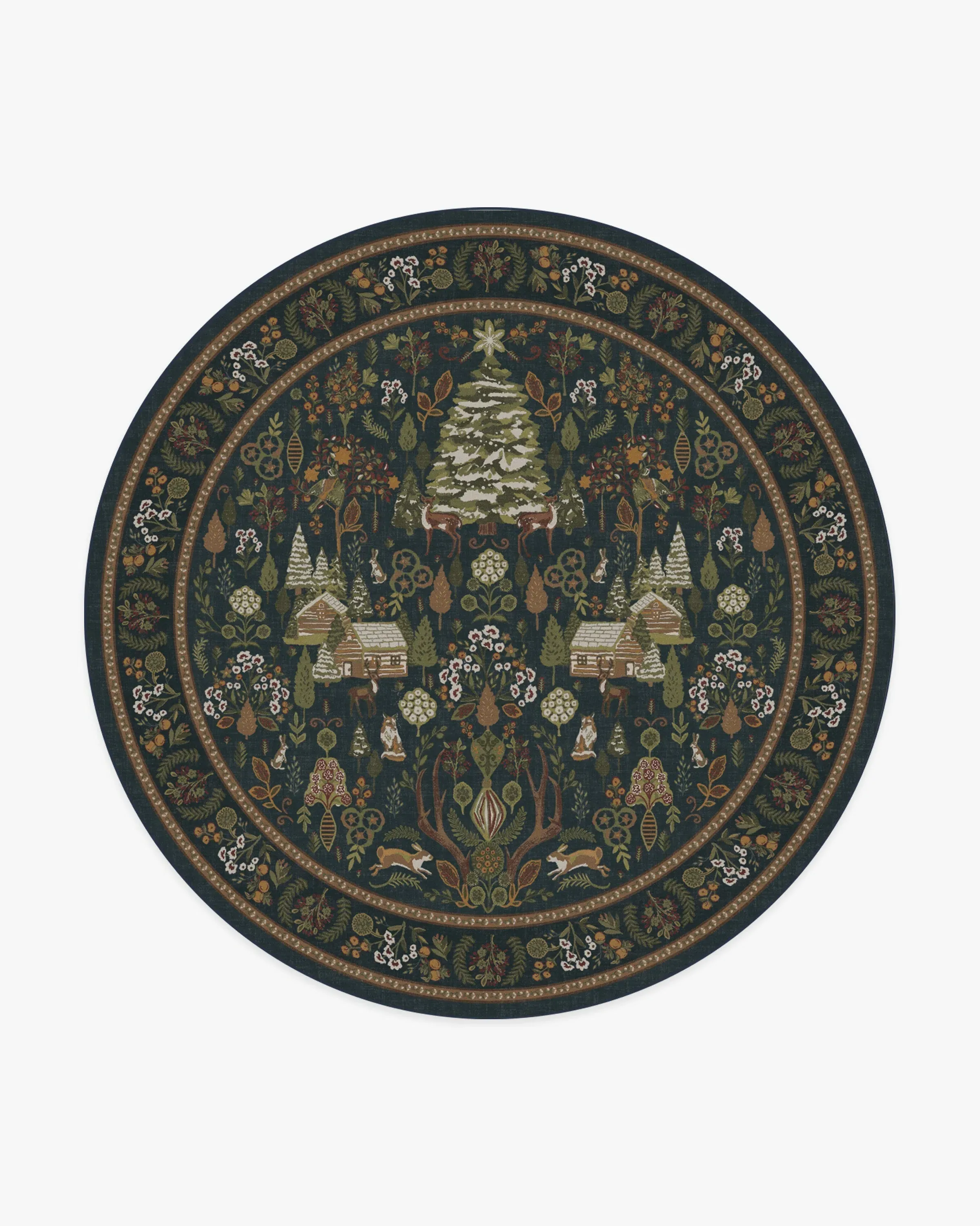Round Area Rug Machine Washable - Midnight Blue