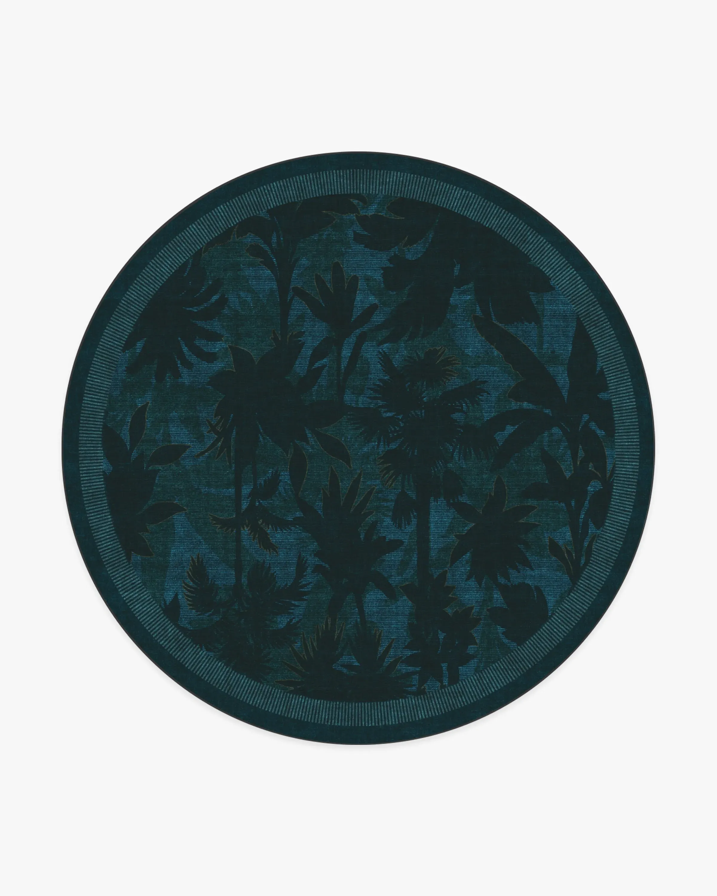 Round Area Rug Machine Washable - Midnight Blue
