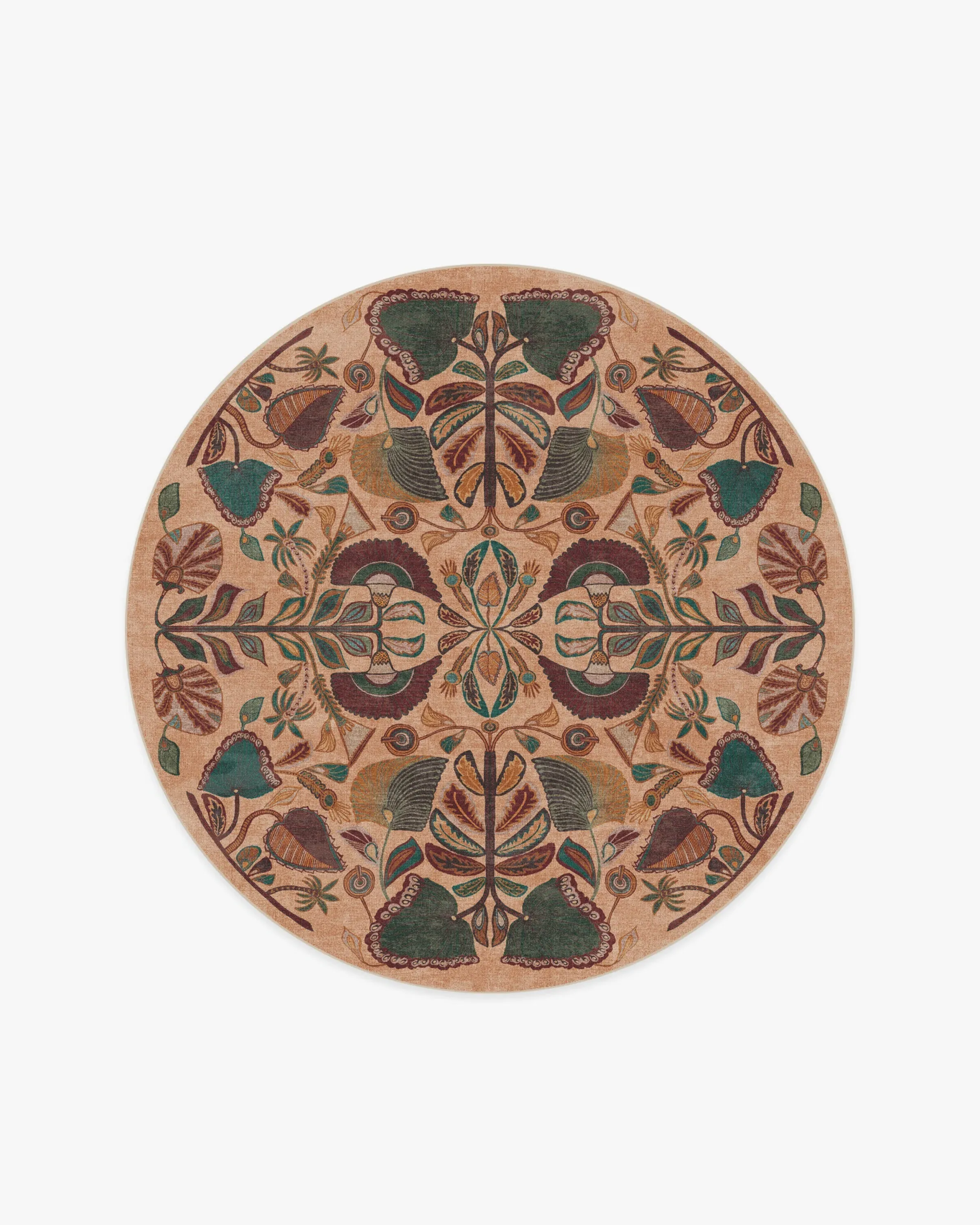 Round Area Rug Machine Washable - Multicolor