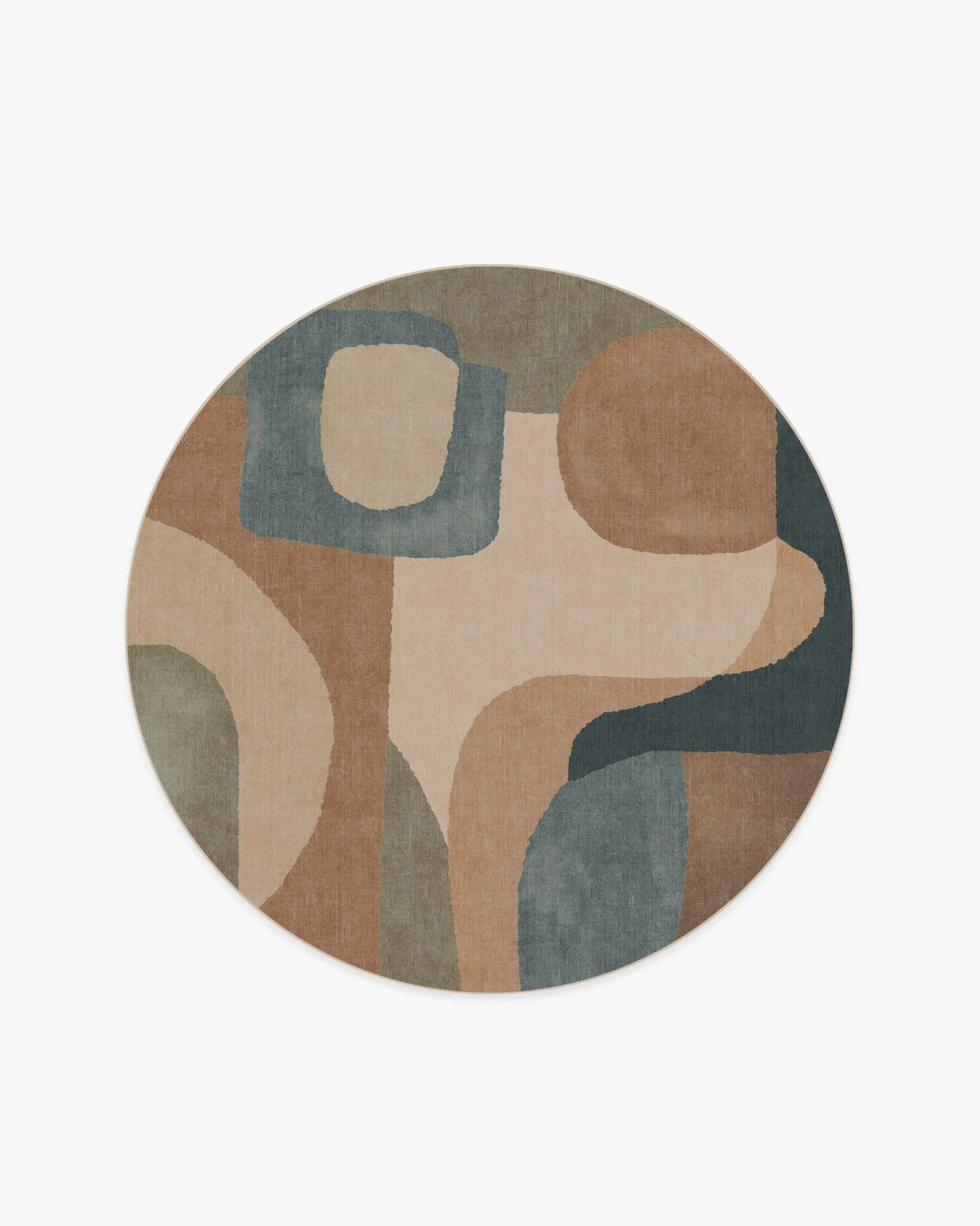Round Area Rug Machine Washable - Multicolor