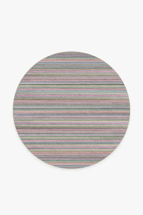 Round Area Rug Machine Washable - Multicolor