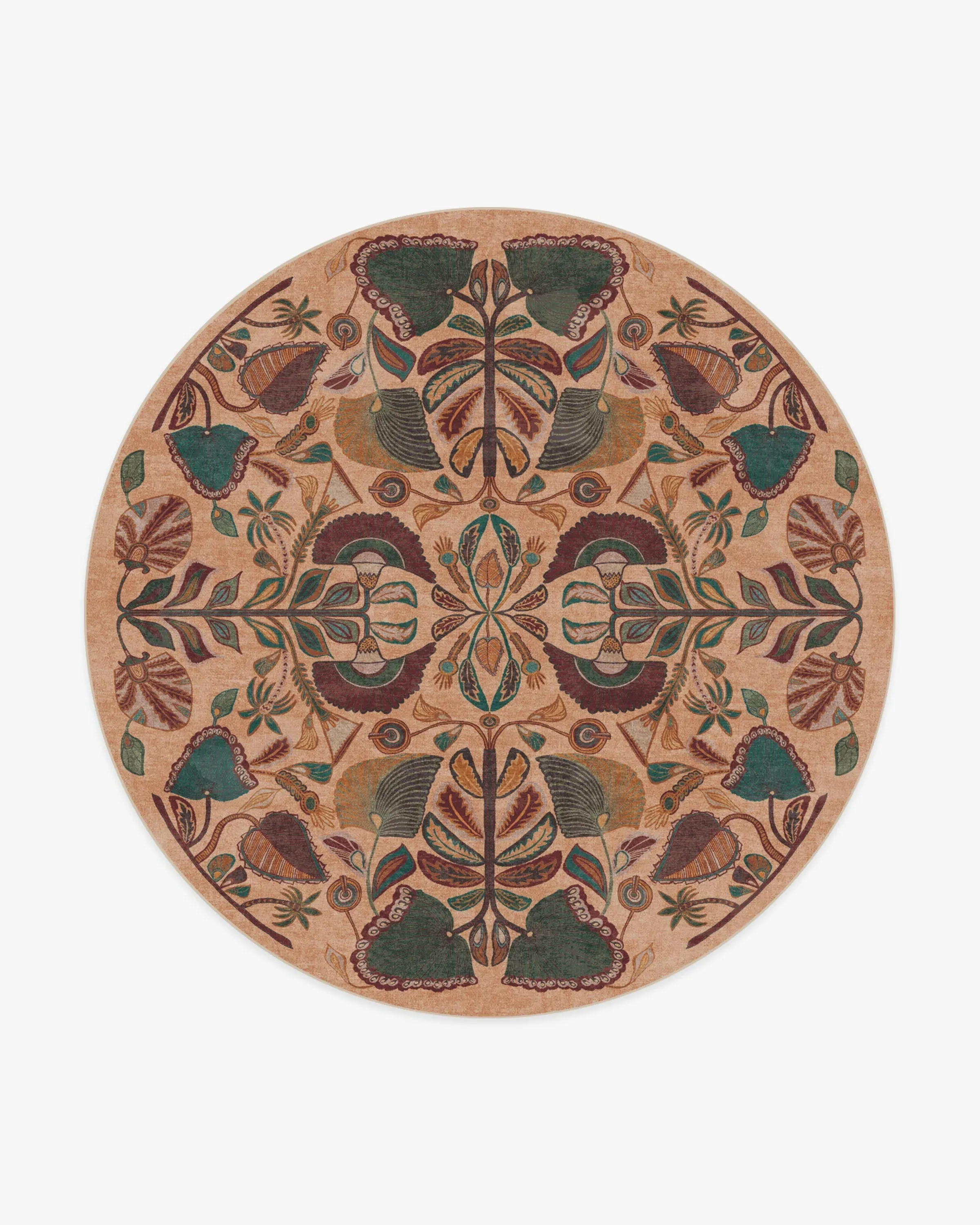 Round Area Rug Machine Washable - Multicolor