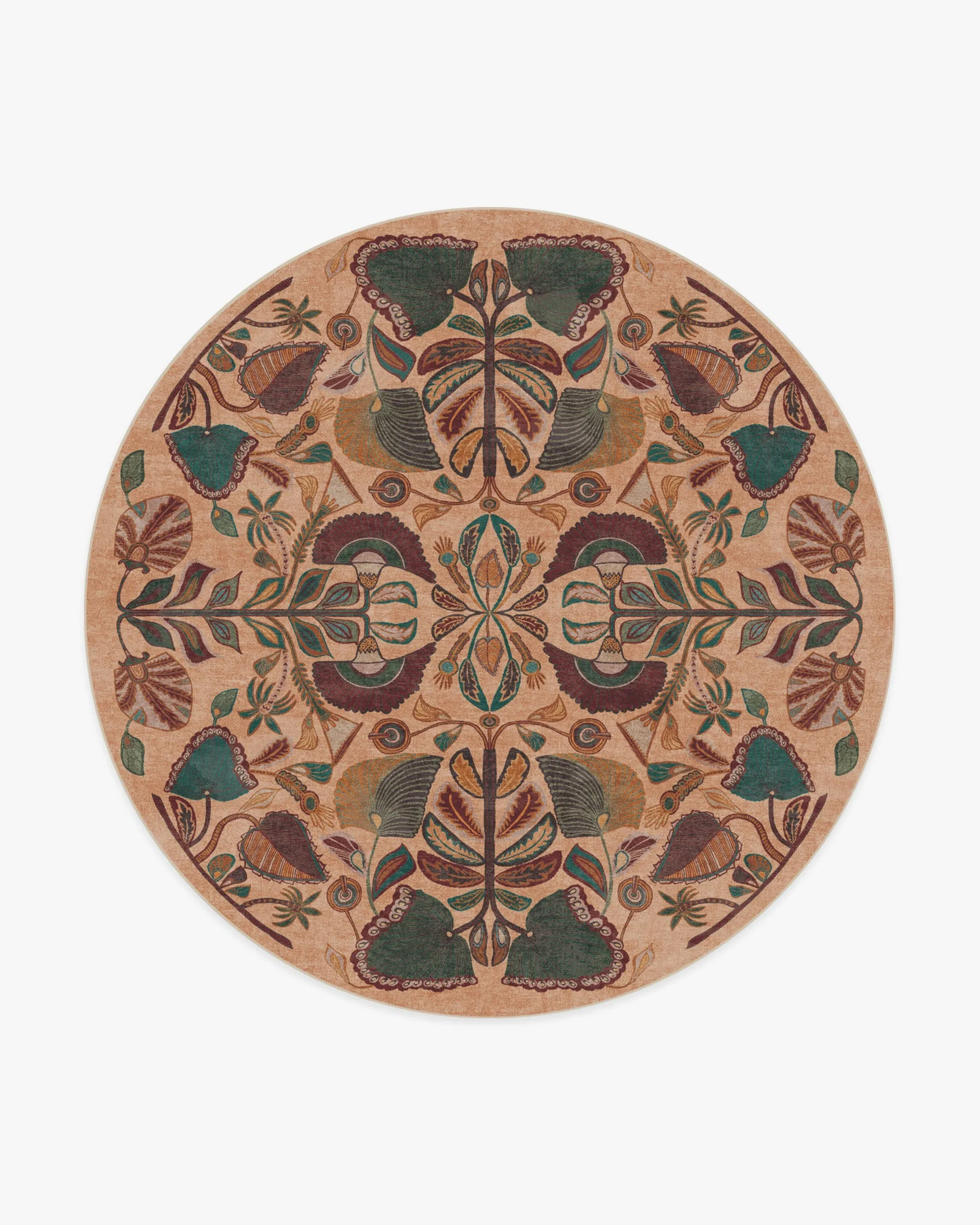 Round Area Rug Machine Washable - Multicolor