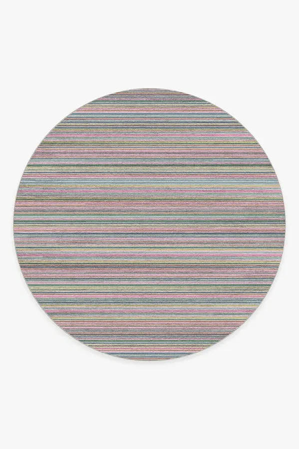 Round Area Rug Machine Washable - Multicolor