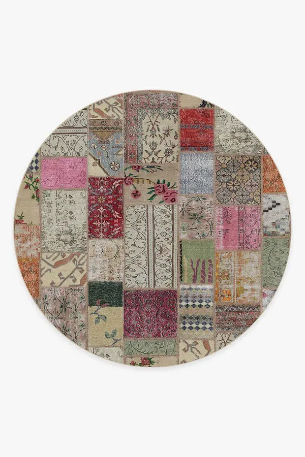 Round Area Rug Machine Washable - Multicolor
