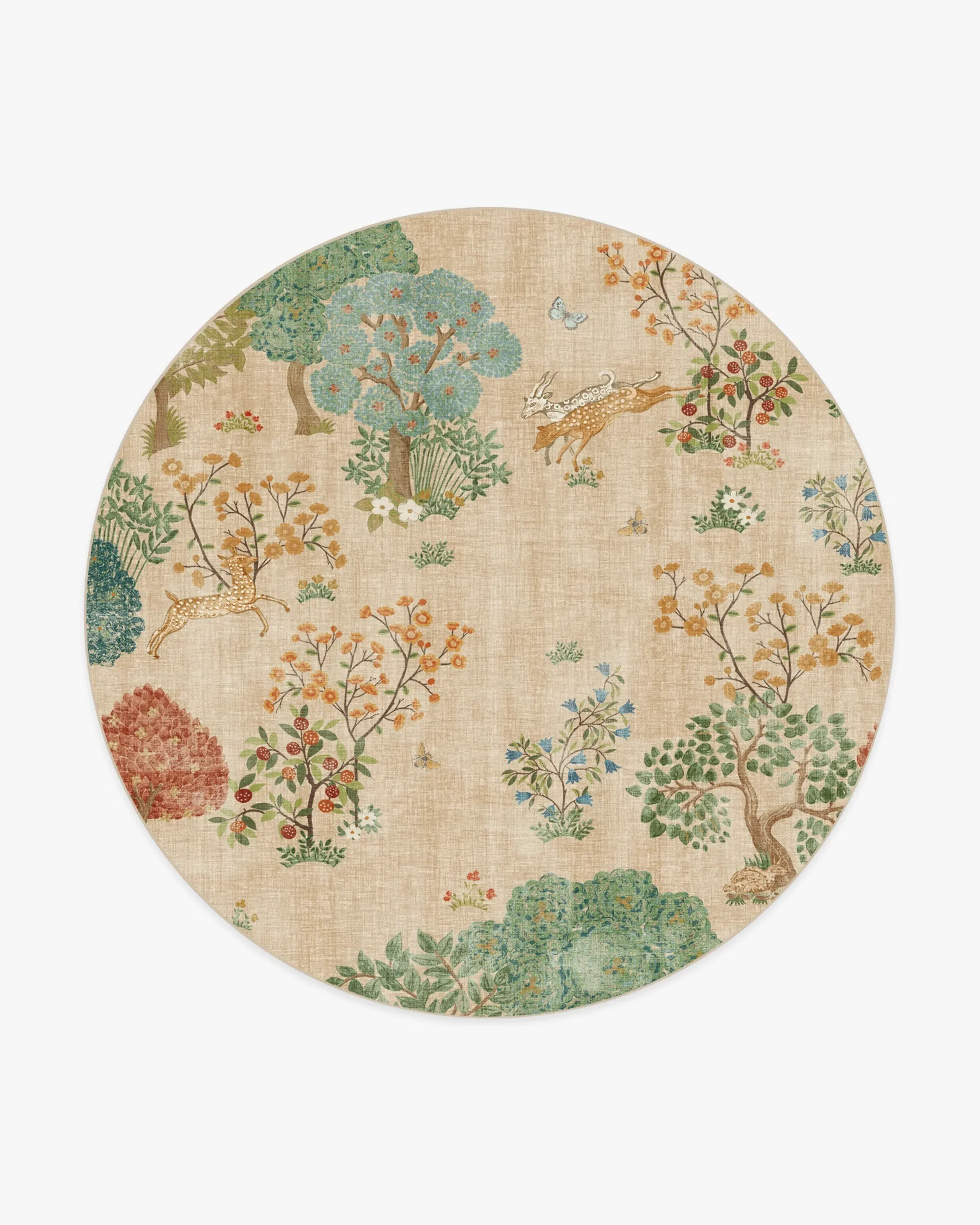 Round Area Rug Machine Washable - Multicolor