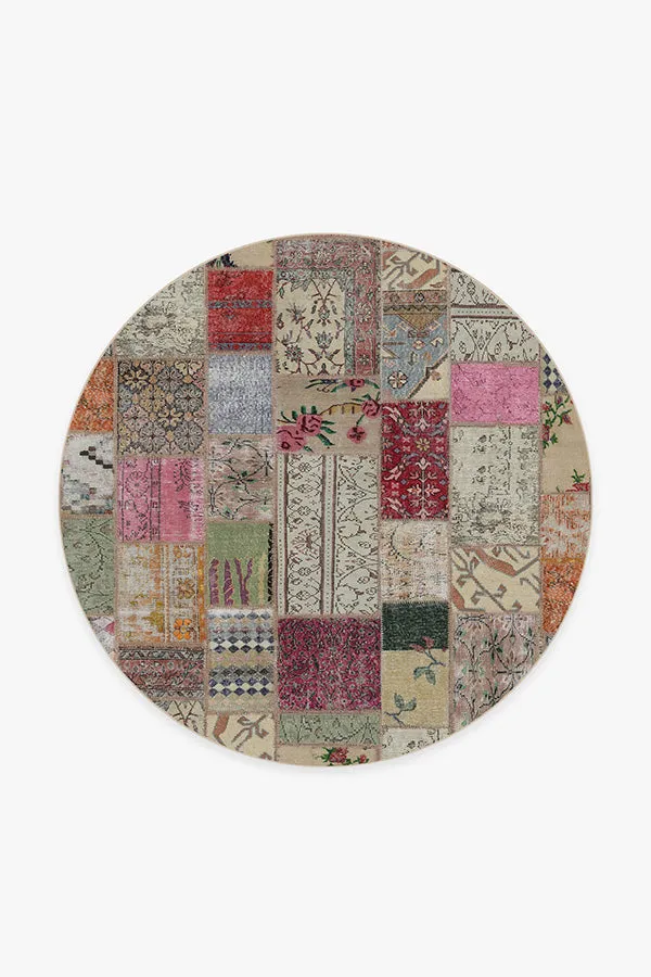 Round Area Rug Machine Washable - Multicolor