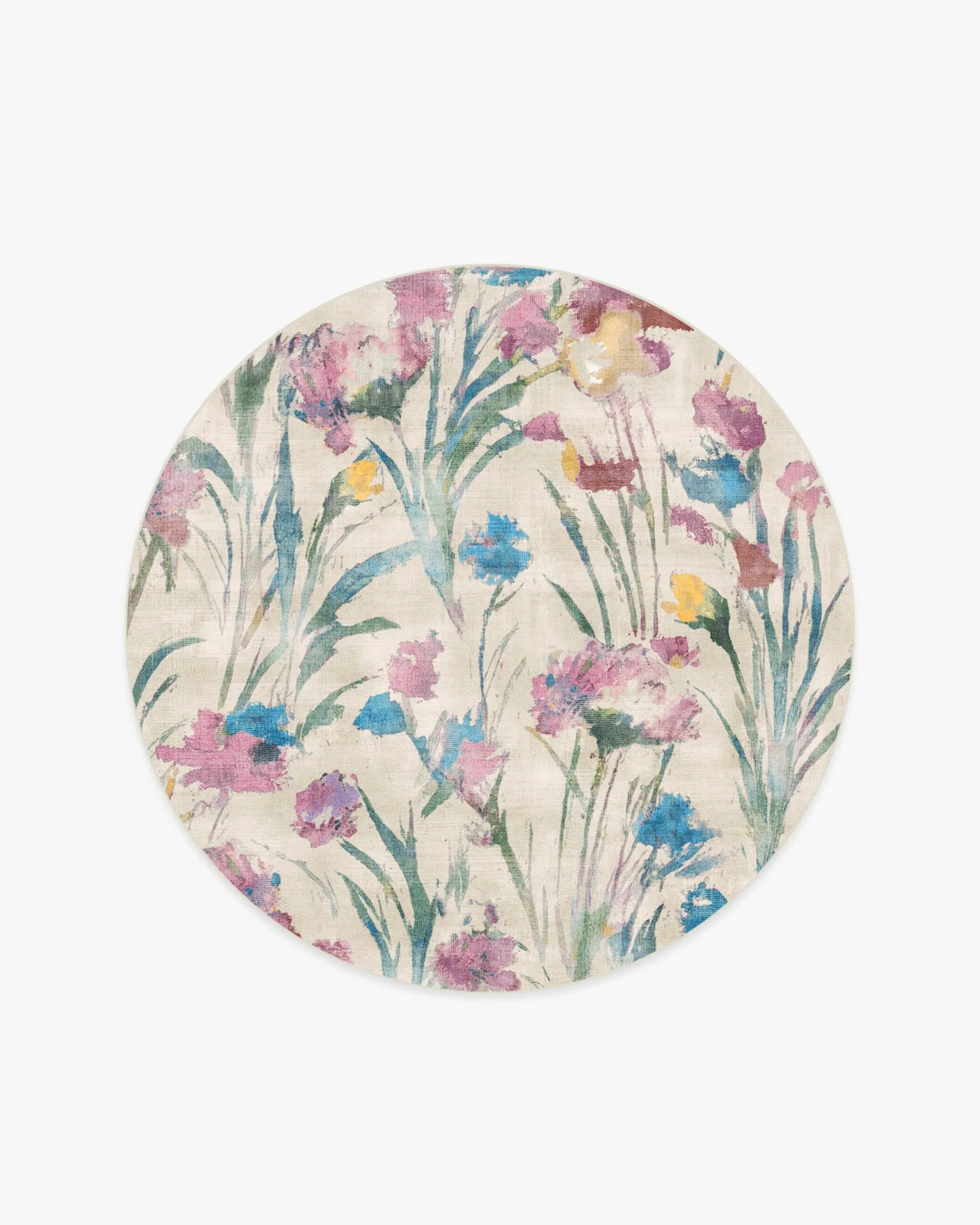 Round Area Rug Machine Washable - Multicolour