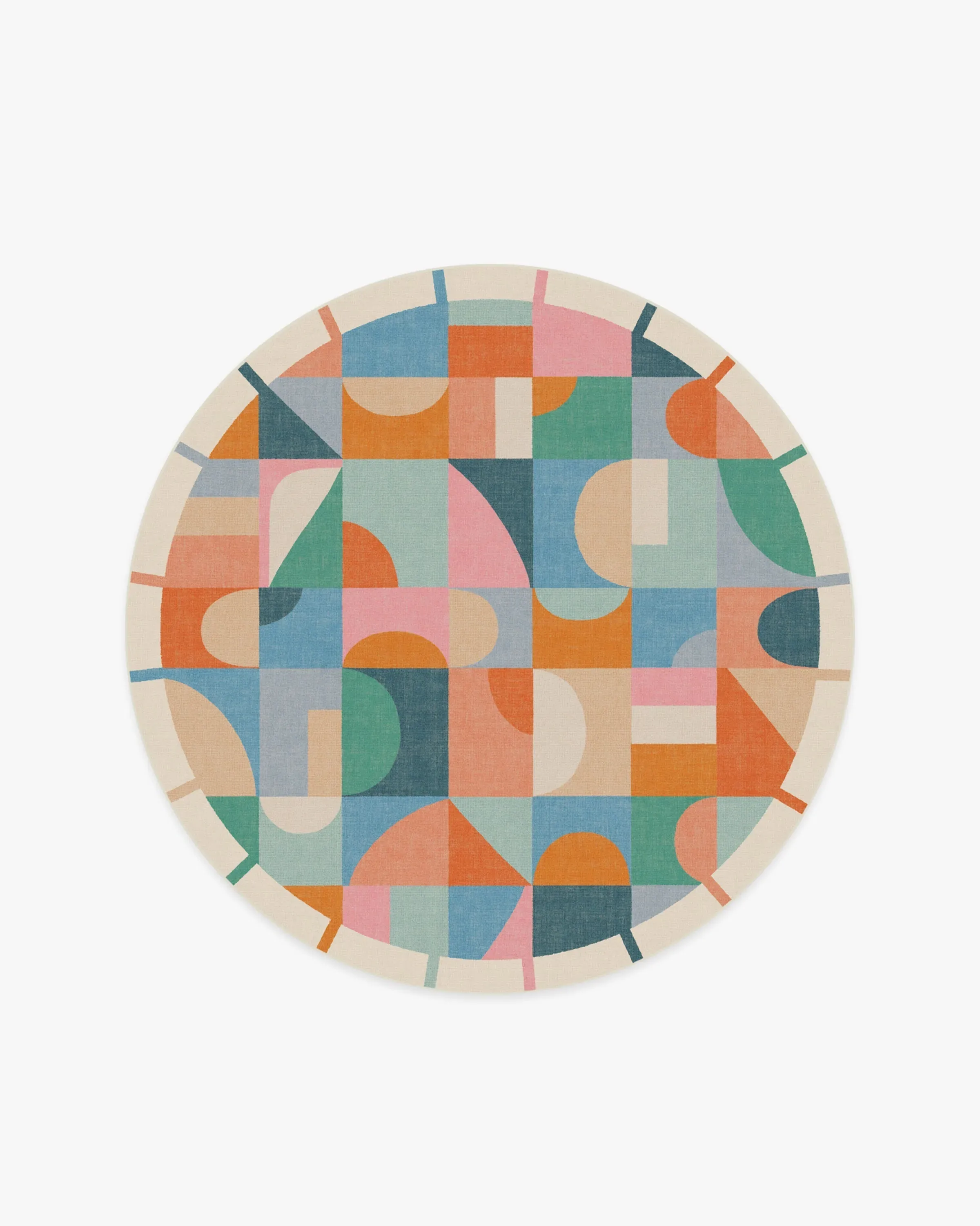 Round Area Rug Machine Washable - Multicolour