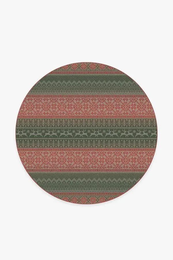 Round Area Rug Machine Washable - Multicolour