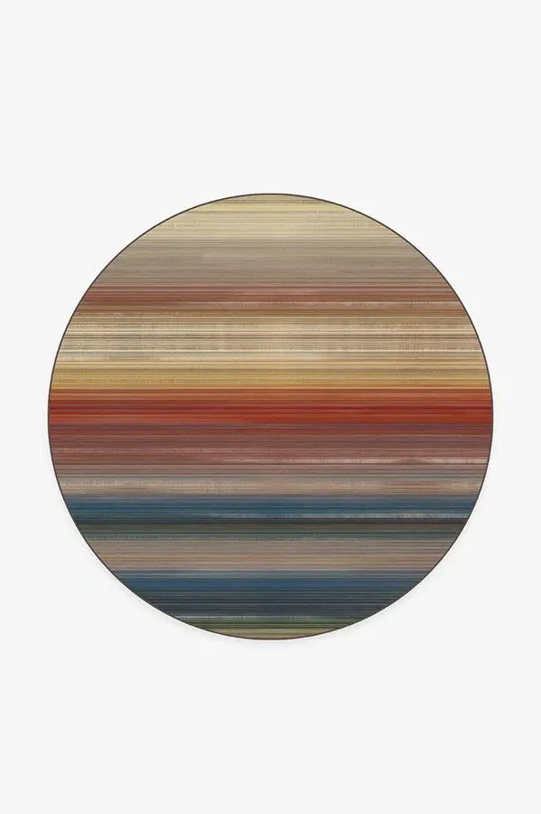 Round Area Rug Machine Washable - Multicolour