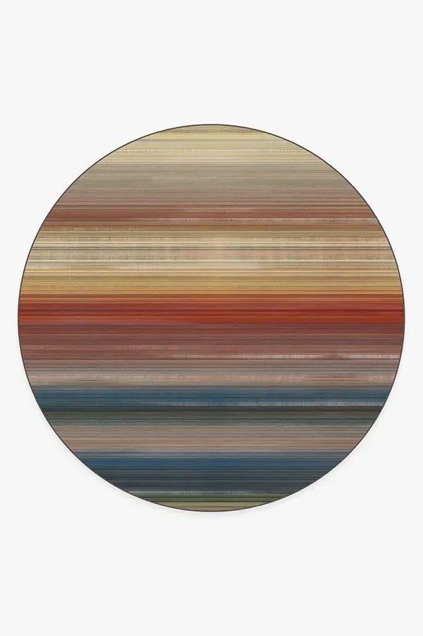 Round Area Rug Machine Washable - Multicolour