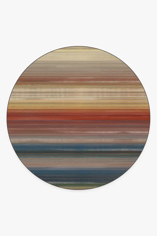 Round Area Rug Machine Washable - Multicolour
