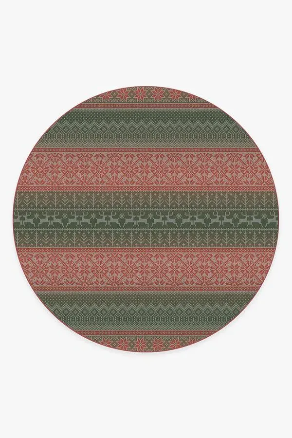 Round Area Rug Machine Washable - Multicolour