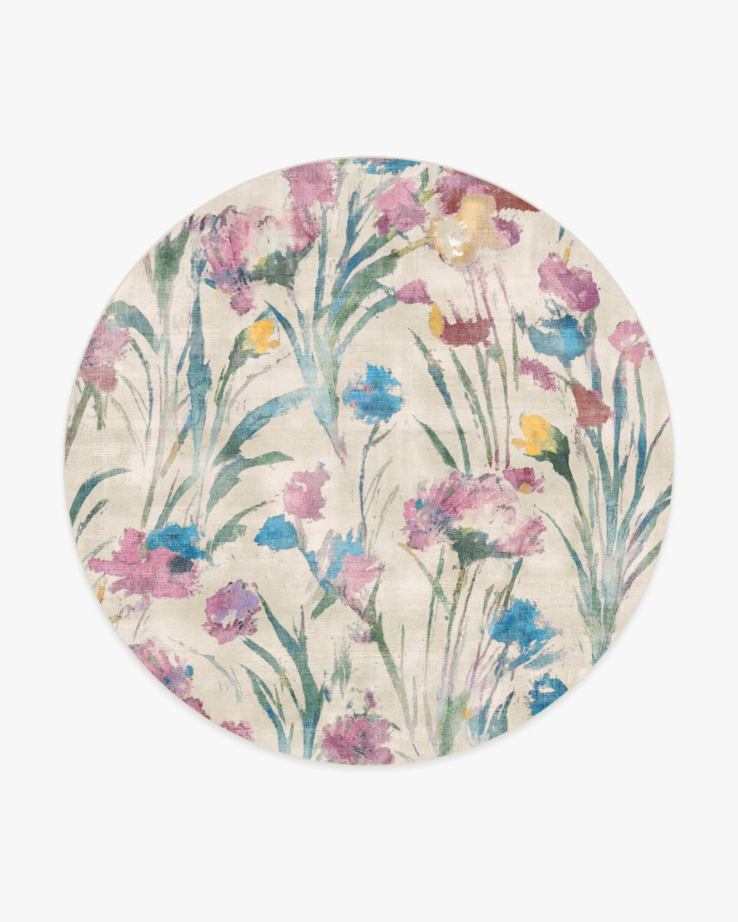 Round Area Rug Machine Washable - Multicolour