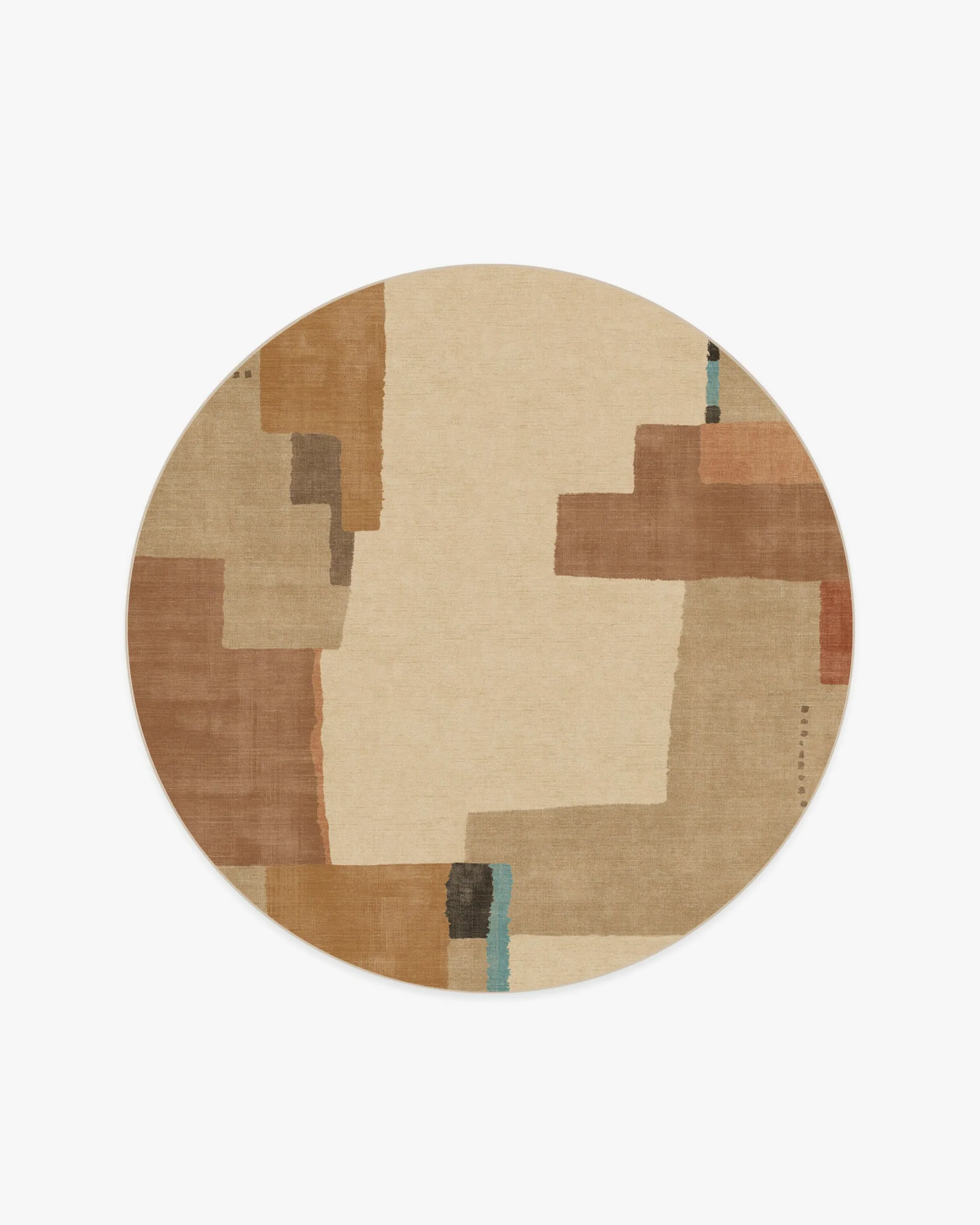 Round Area Rug Machine Washable - Natural