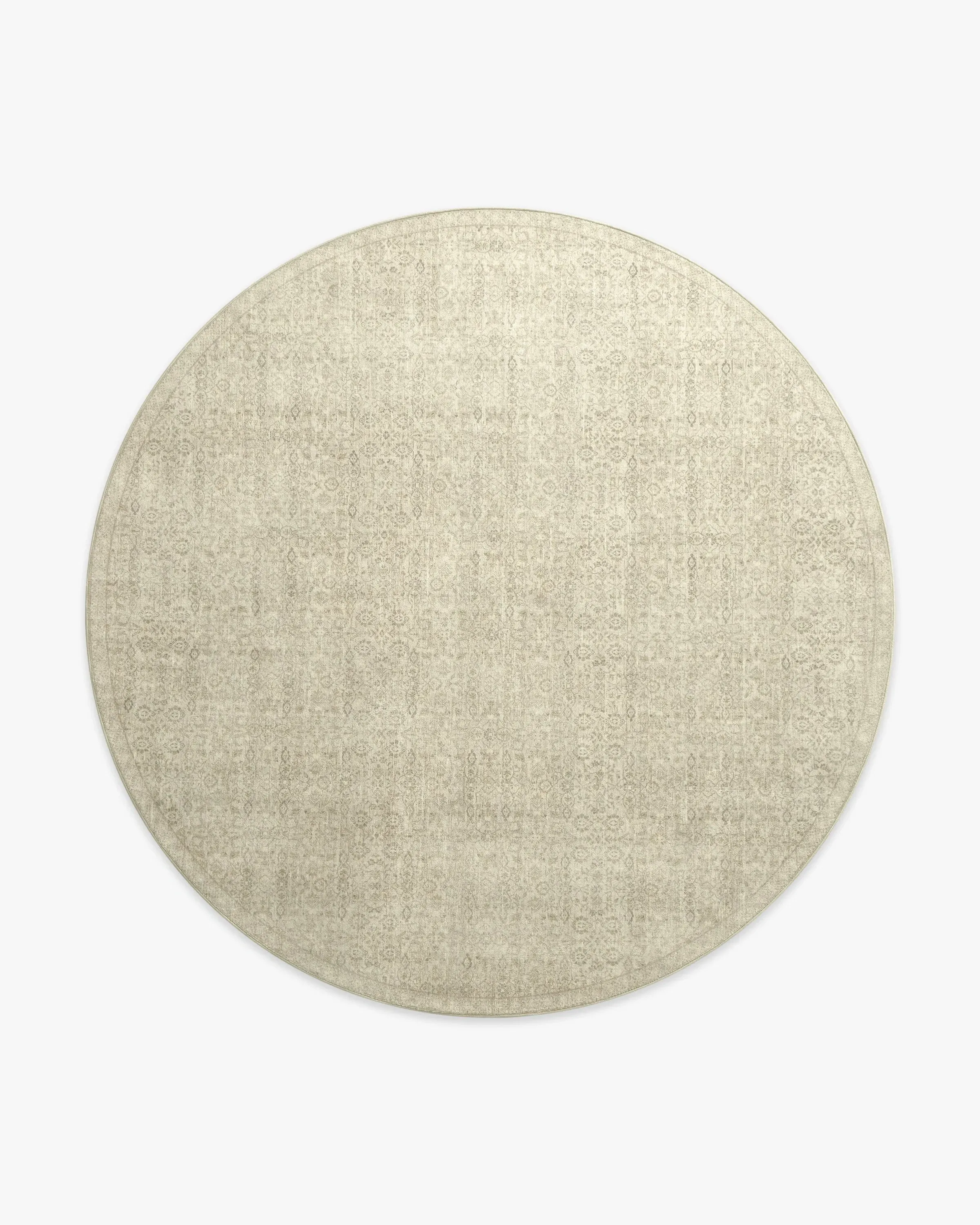 Round Area Rug Machine Washable - Natural
