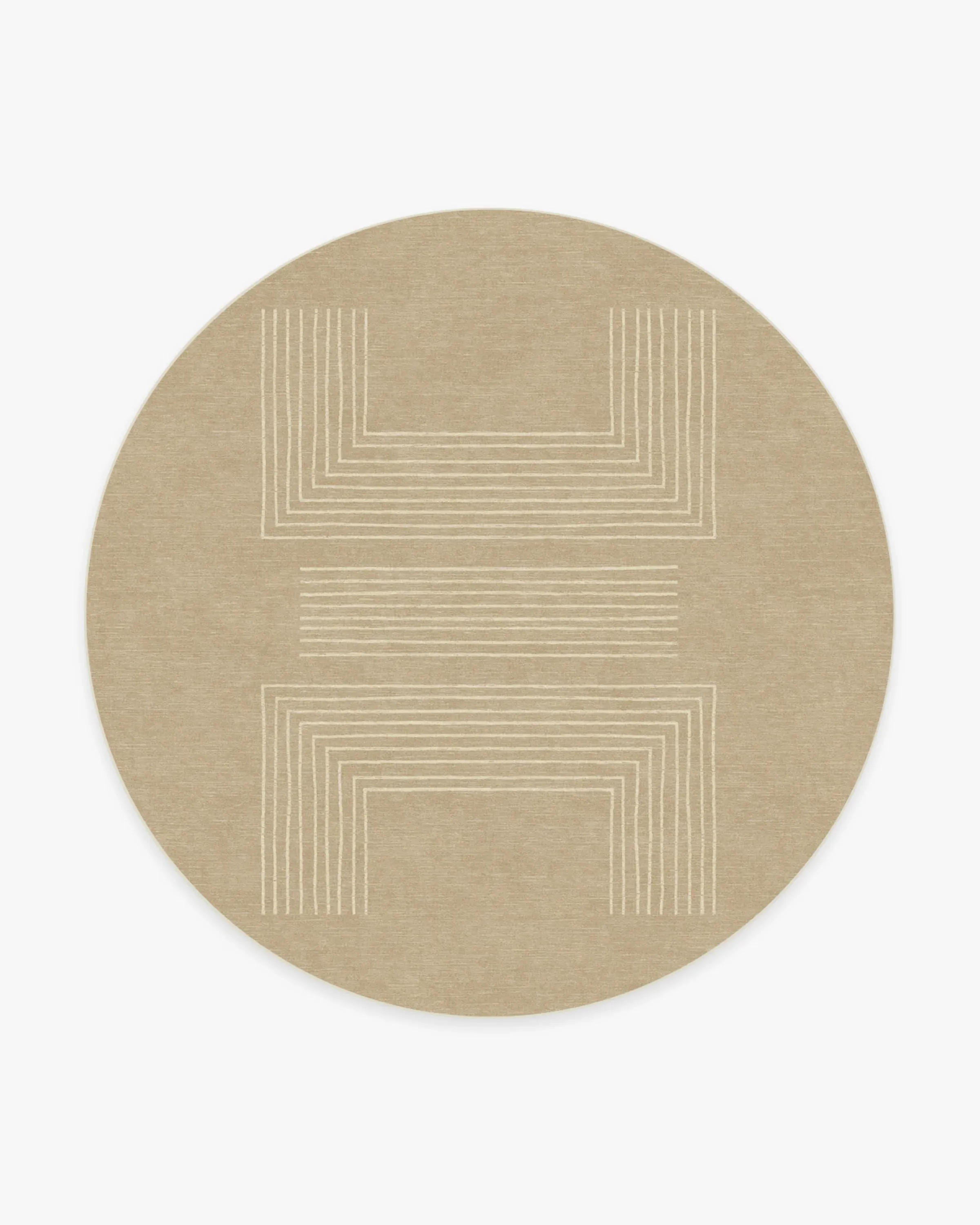 Round Area Rug Machine Washable - Natural
