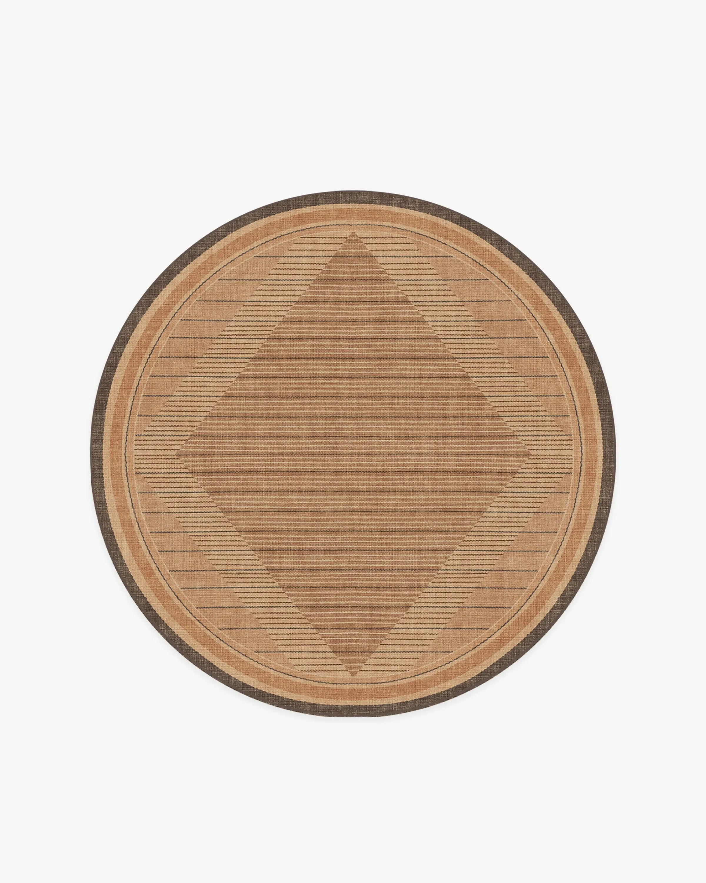 Round Area Rug Machine Washable - Natural Clay