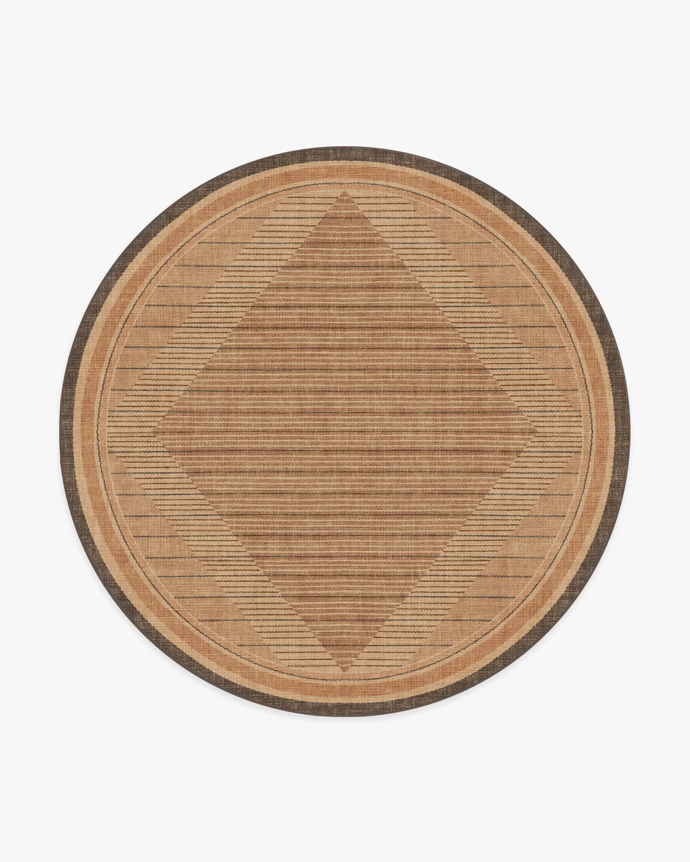 Round Area Rug Machine Washable - Natural Clay
