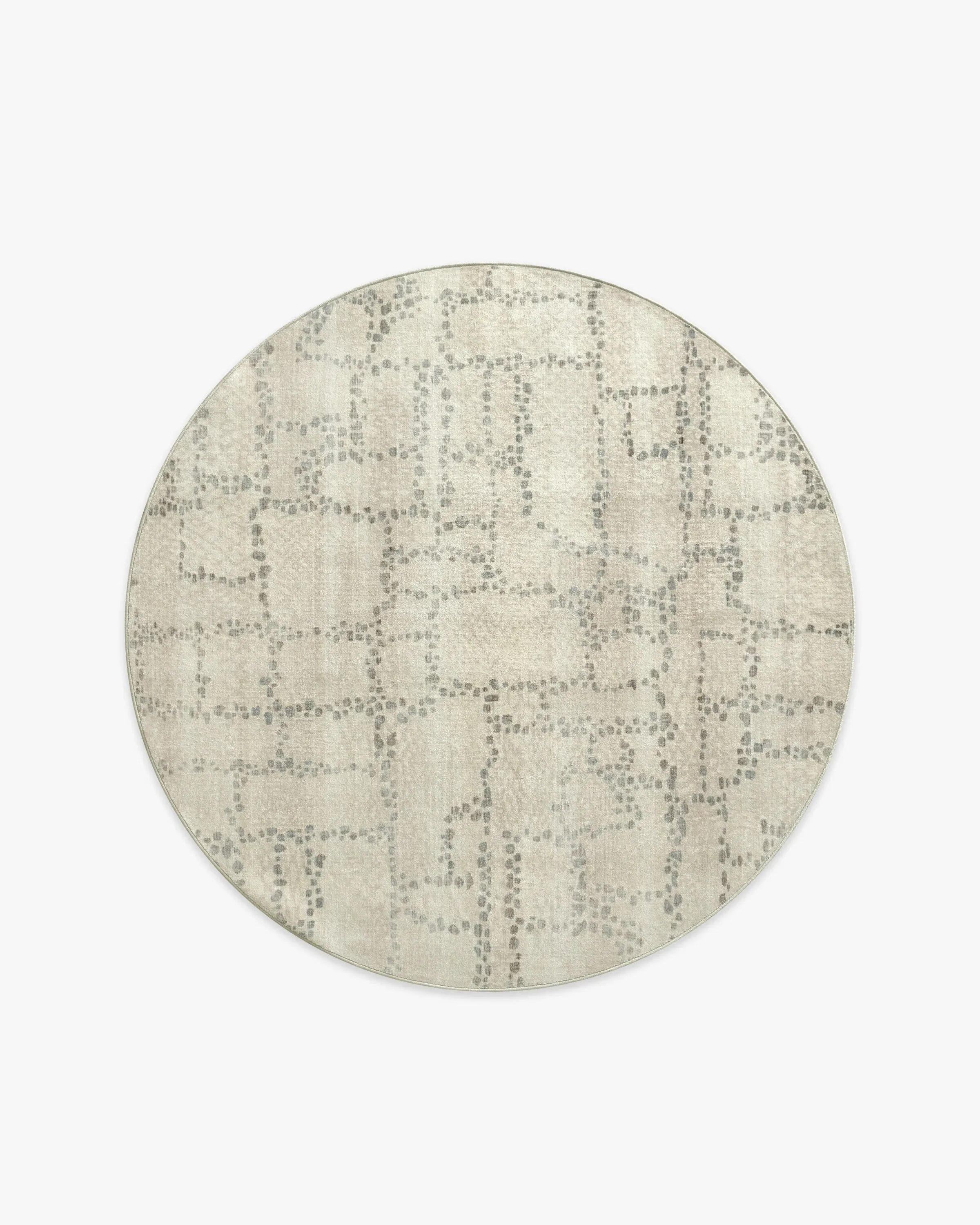 Round Area Rug Machine Washable - Natural Stone