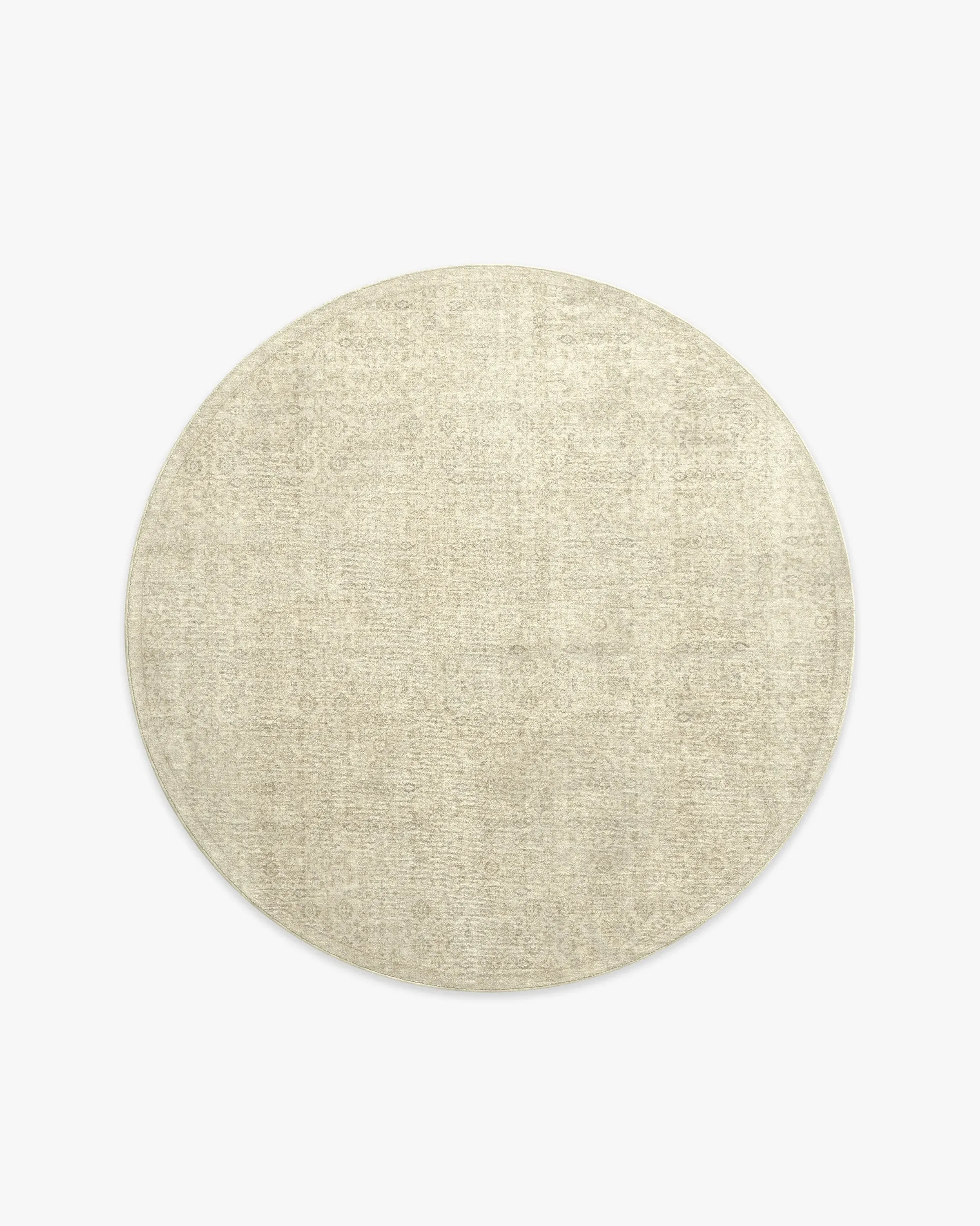 Round Area Rug Machine Washable - Natural
