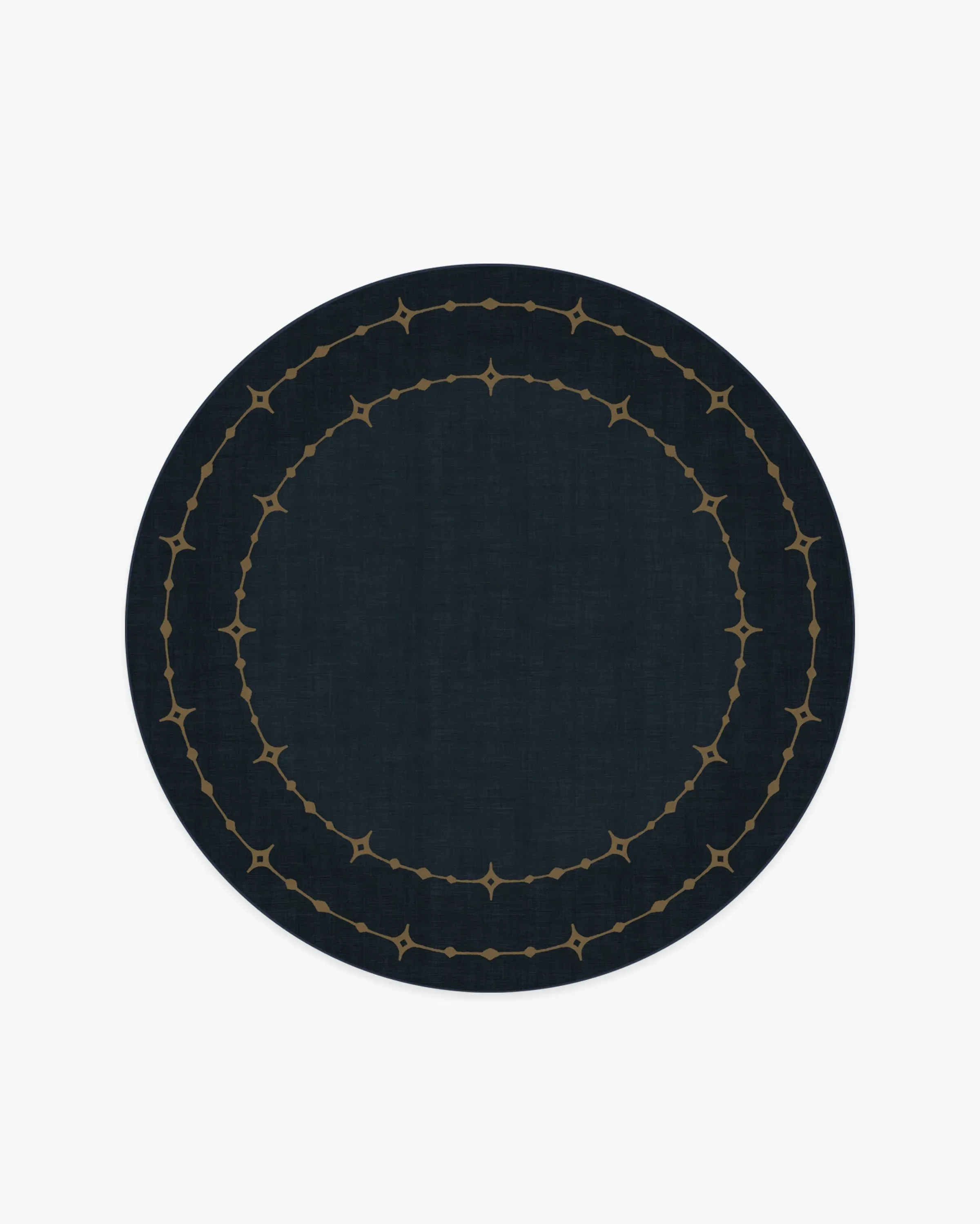 Round Area Rug Machine Washable - Navy