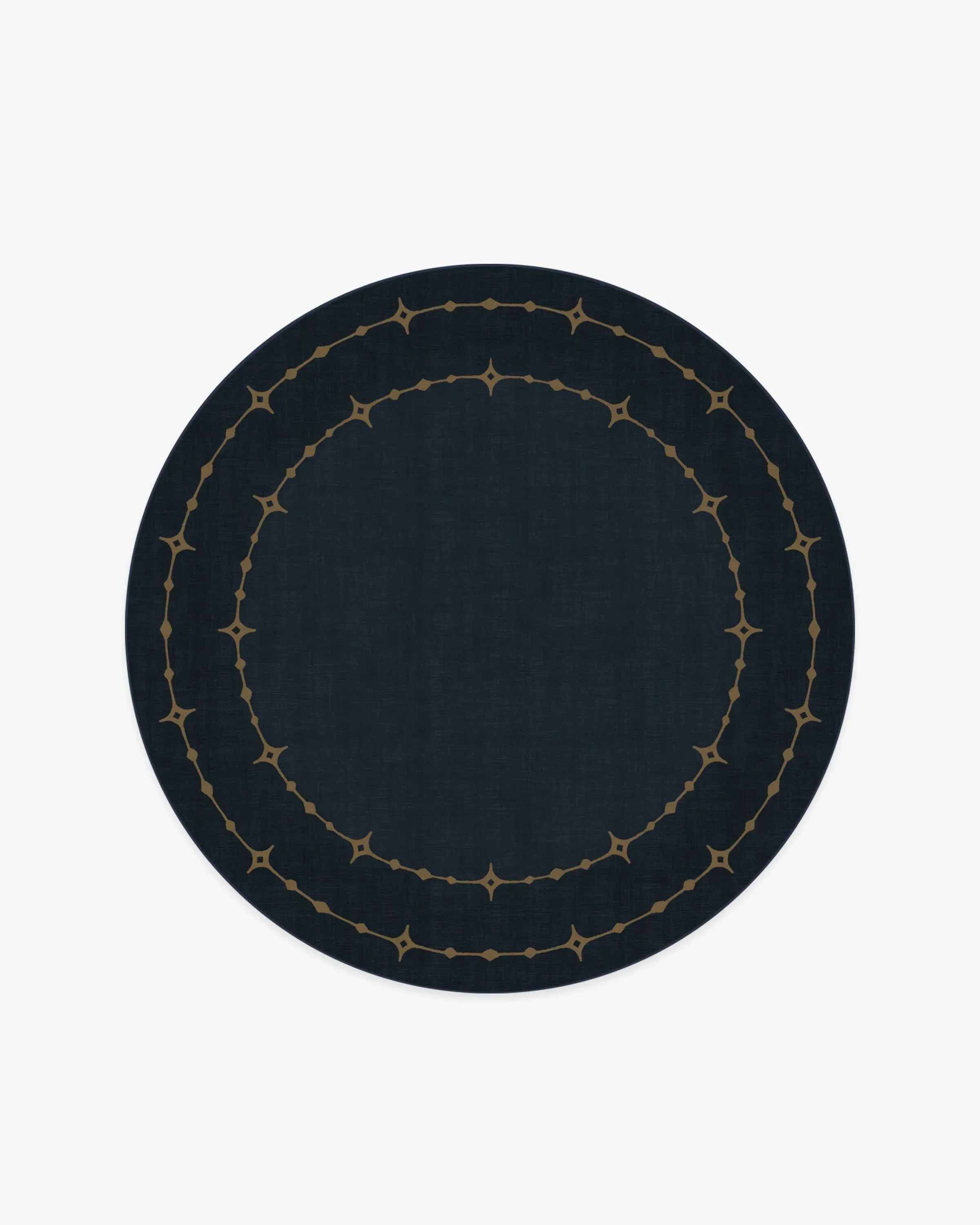 Round Area Rug Machine Washable - Navy