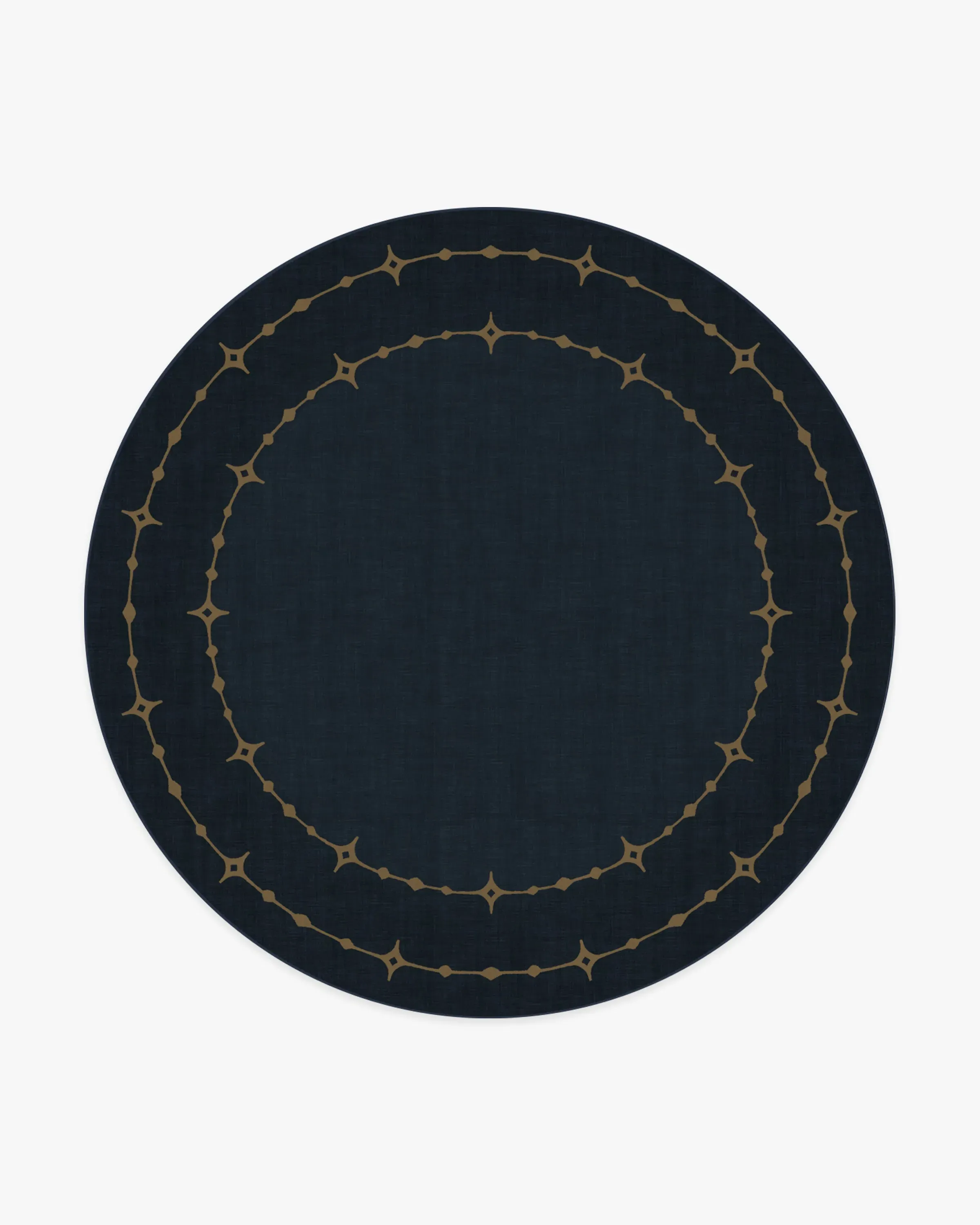 Round Area Rug Machine Washable - Navy