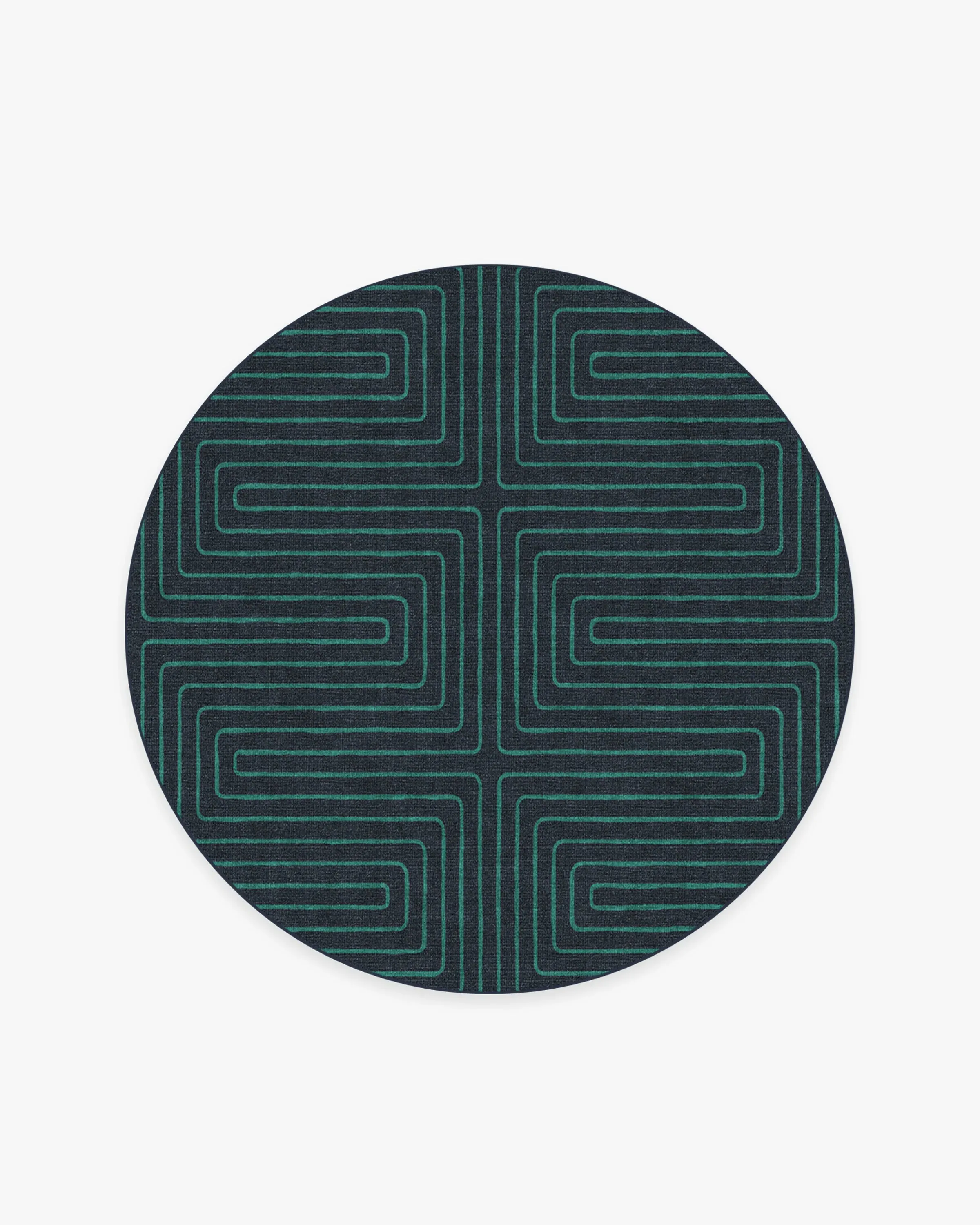 Round Area Rug Machine Washable - Navy, Chenille