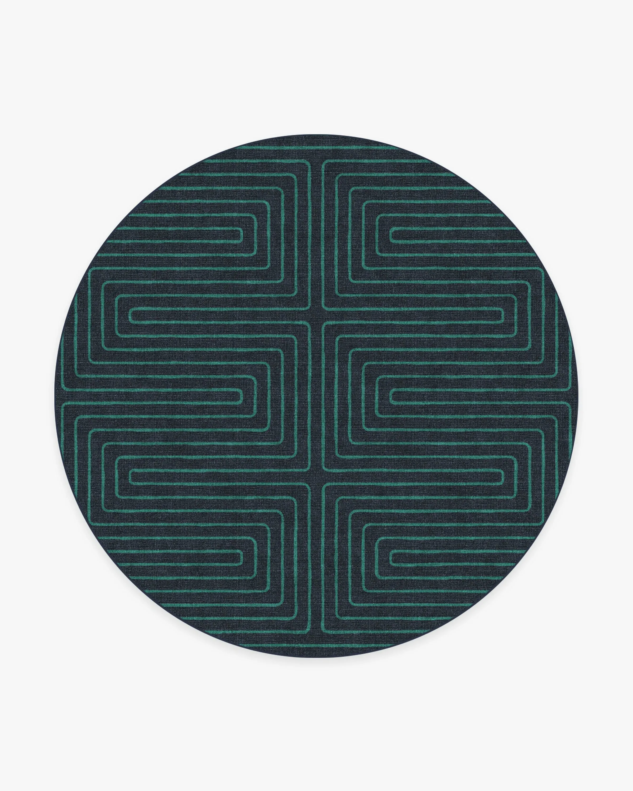 Round Area Rug Machine Washable - Navy, Chenille