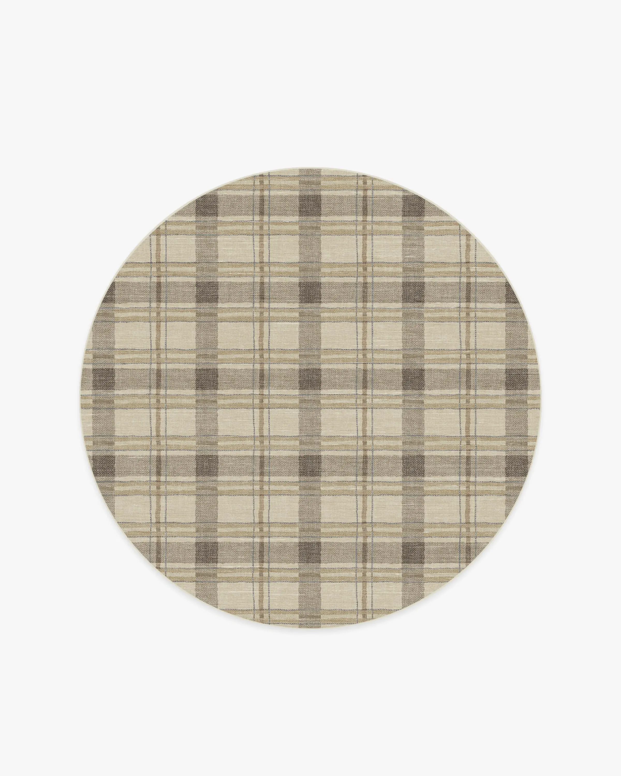 Round Area Rug Machine Washable - Neutral