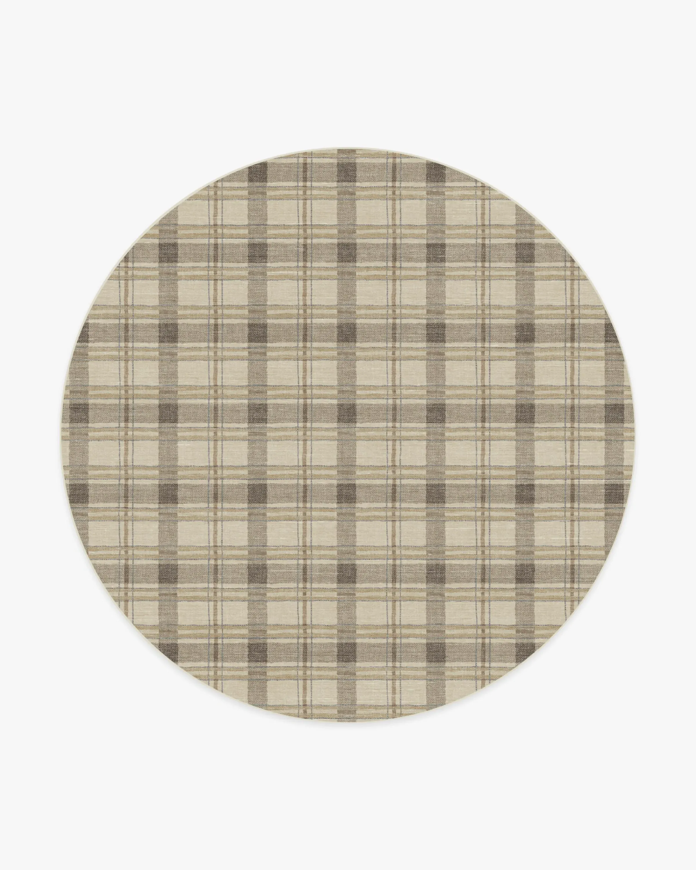 Round Area Rug Machine Washable - Neutral