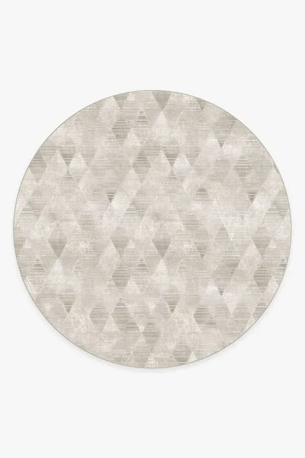 Round Area Rug Machine Washable - Neutral