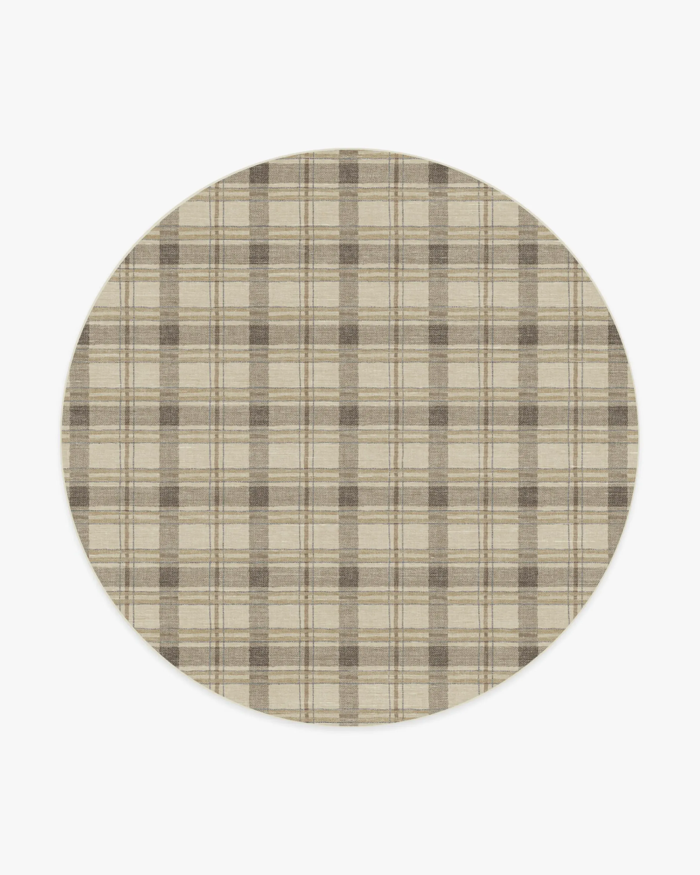 Round Area Rug Machine Washable - Neutral