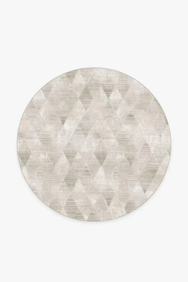 Round Area Rug Machine Washable - Neutral