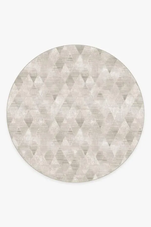 Round Area Rug Machine Washable - Neutral