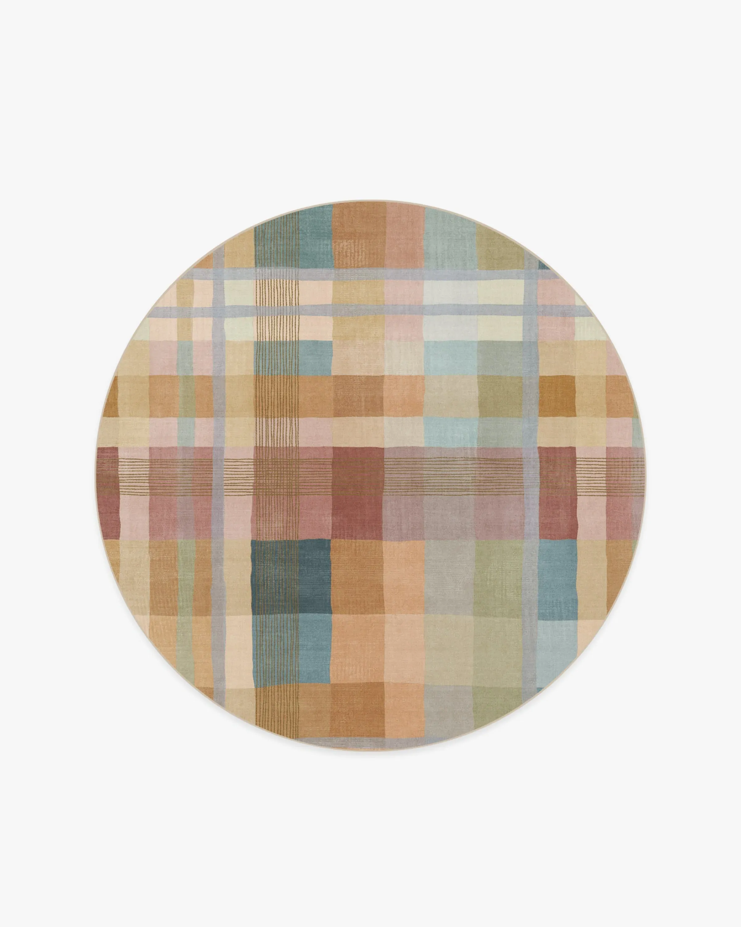 Round Area Rug Machine Washable - Ochre