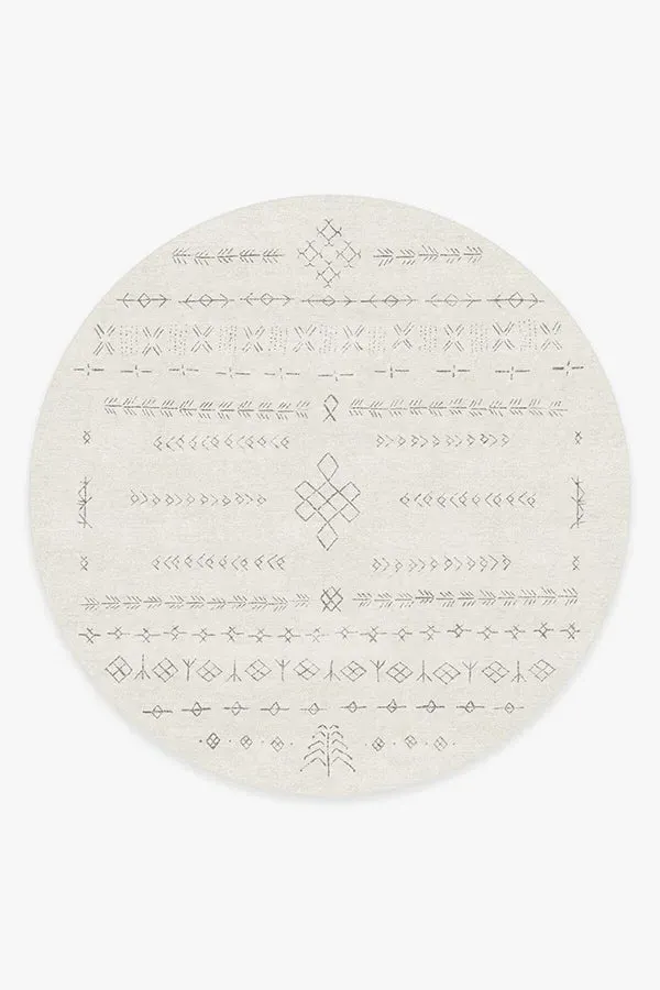 Round Area Rug Machine Washable - Off White