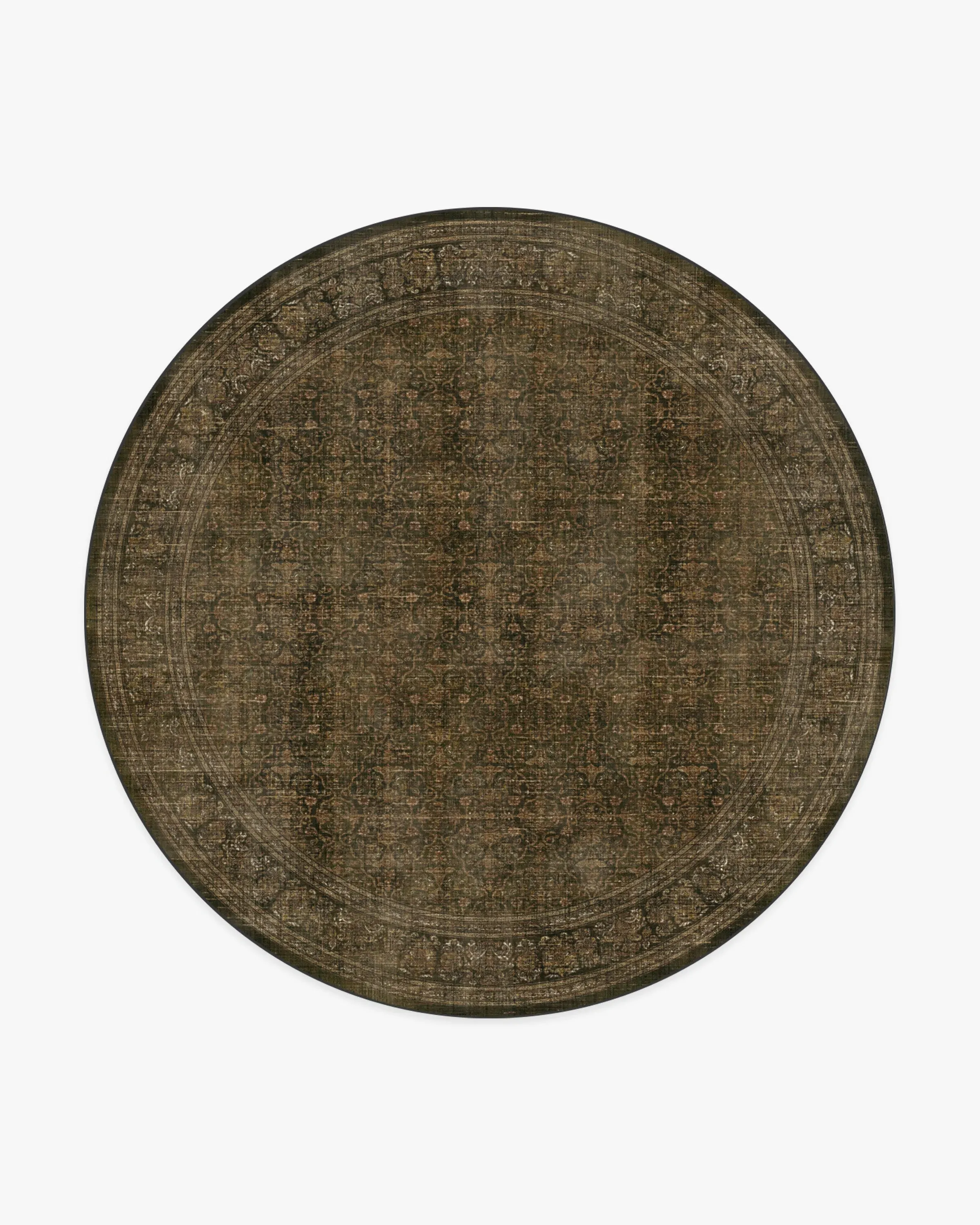 Round Area Rug Machine Washable - Olive
