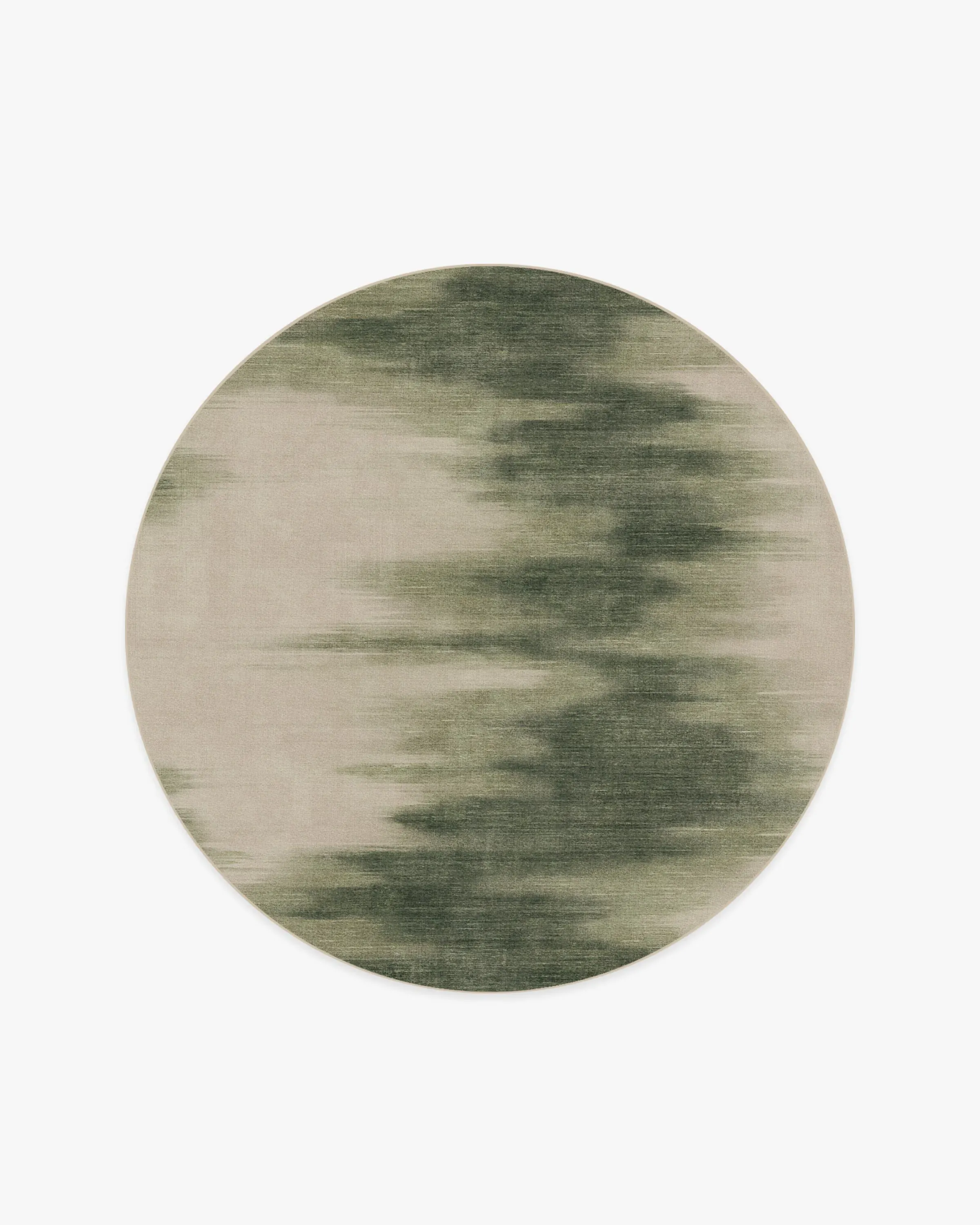 Round Area Rug Machine Washable - Olive Green