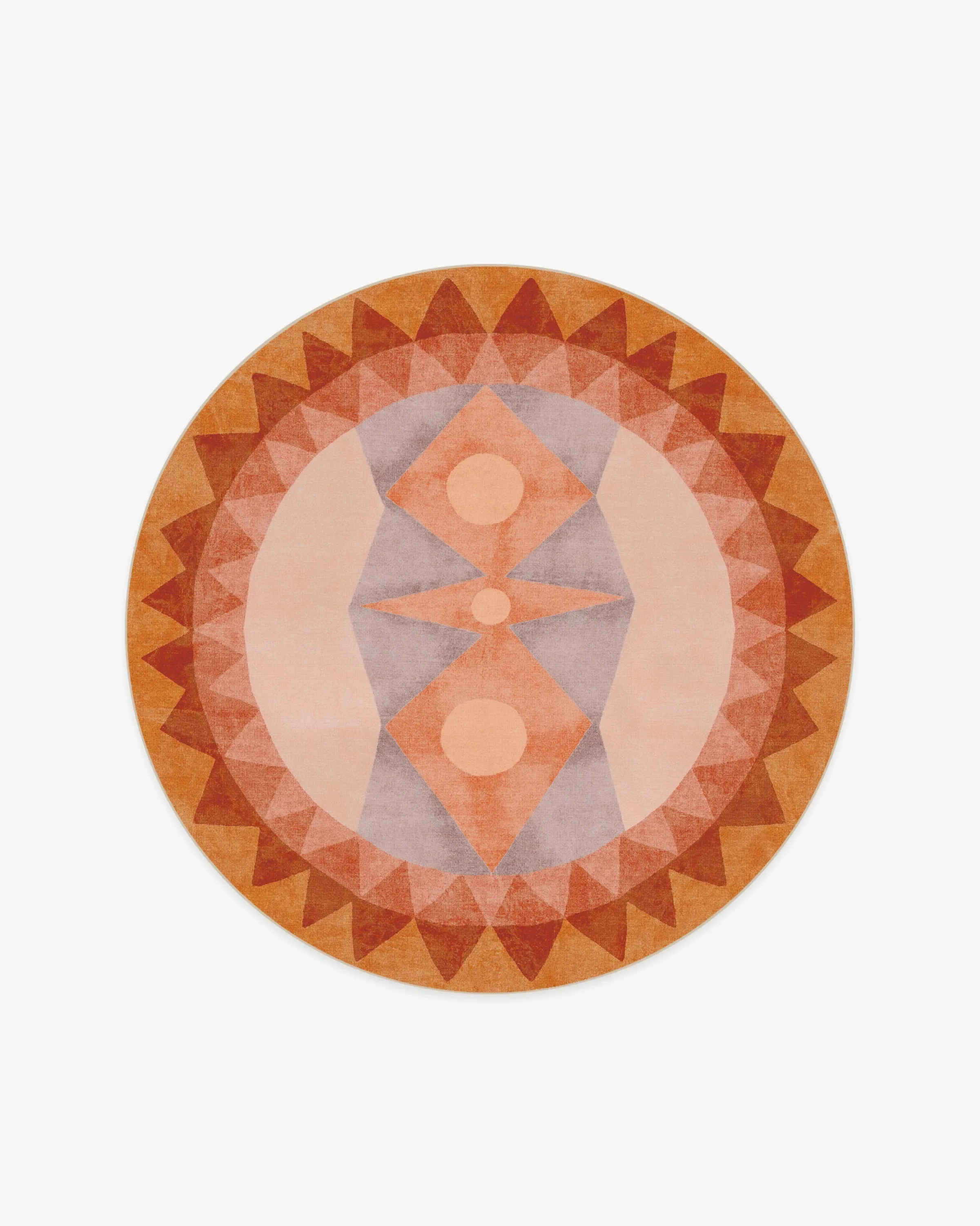 Round Area Rug Machine Washable - Orange