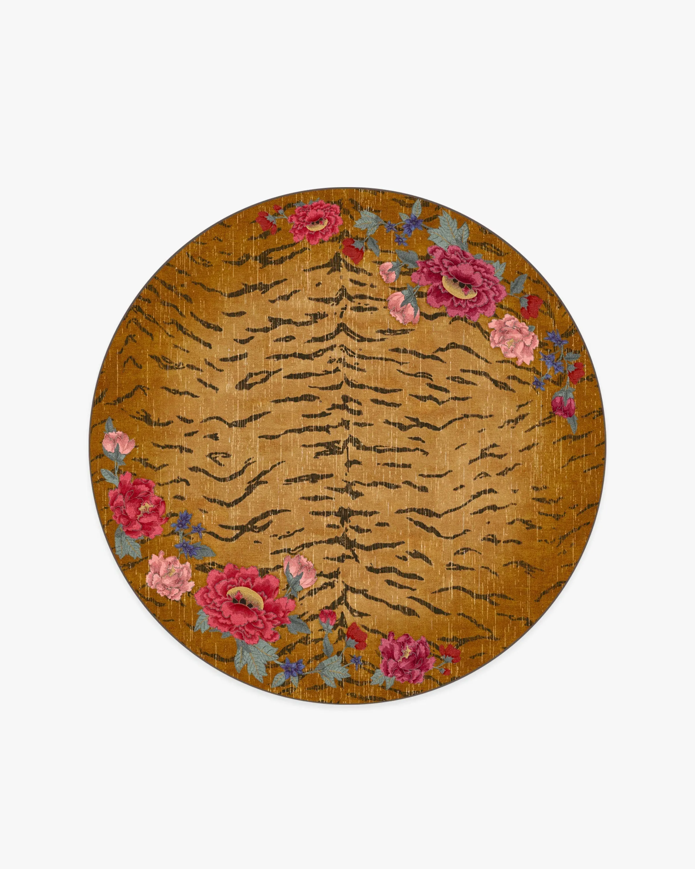 Round Area Rug Machine Washable - Orange