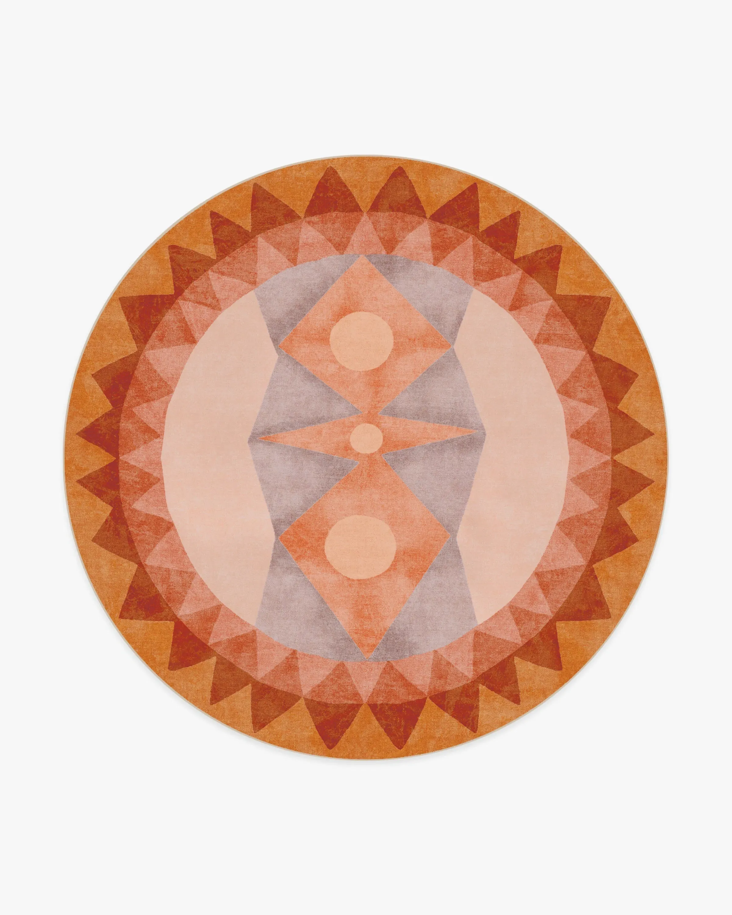 Round Area Rug Machine Washable - Orange