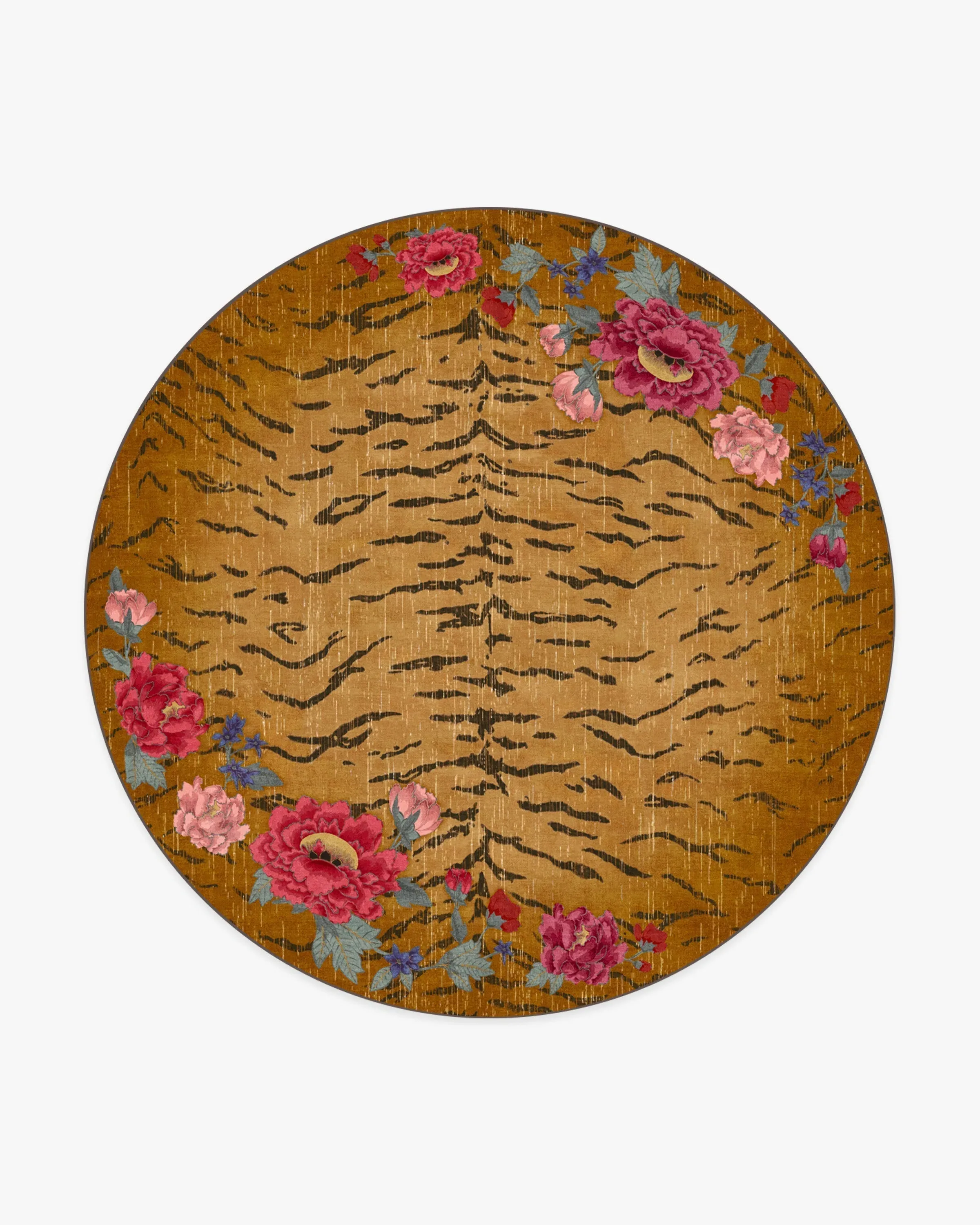Round Area Rug Machine Washable - Orange