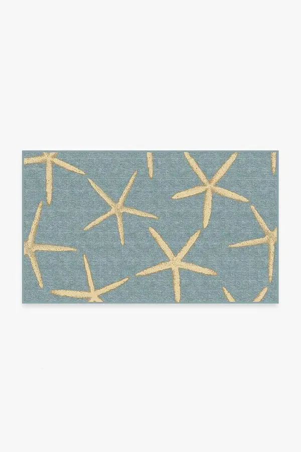 Round Area Rug Machine Washable - Pale Blue