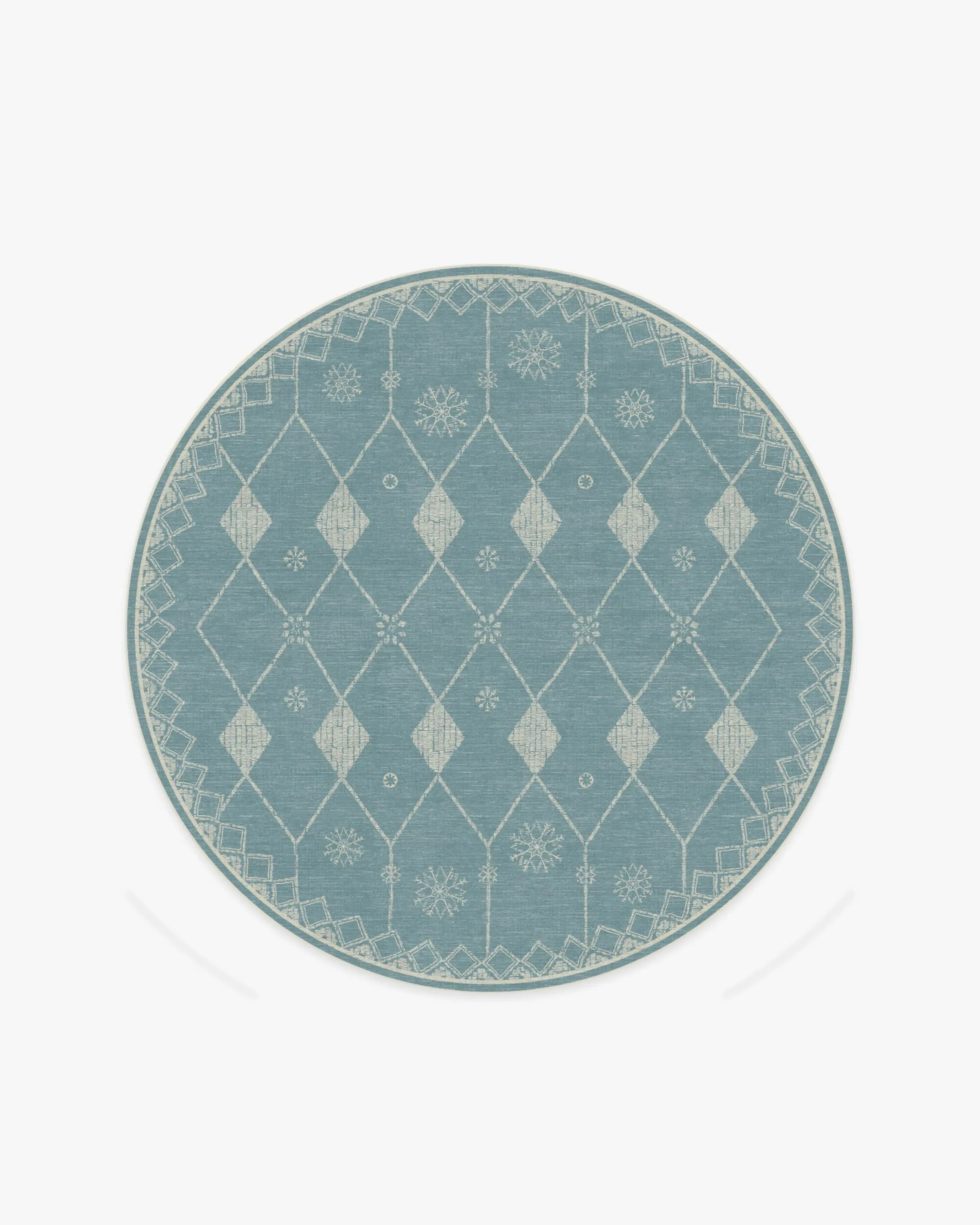 Round Area Rug Machine Washable - Pale Blue