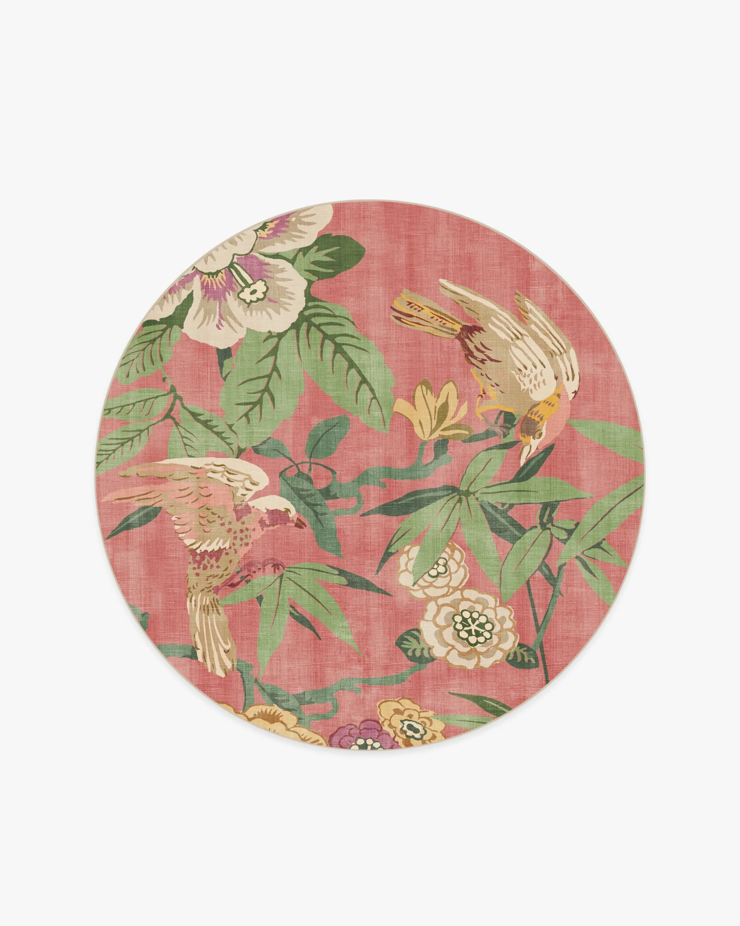 Round Area Rug Machine Washable - Pink