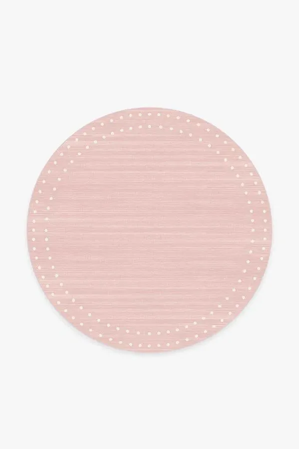 Round Area Rug Machine Washable - Pink