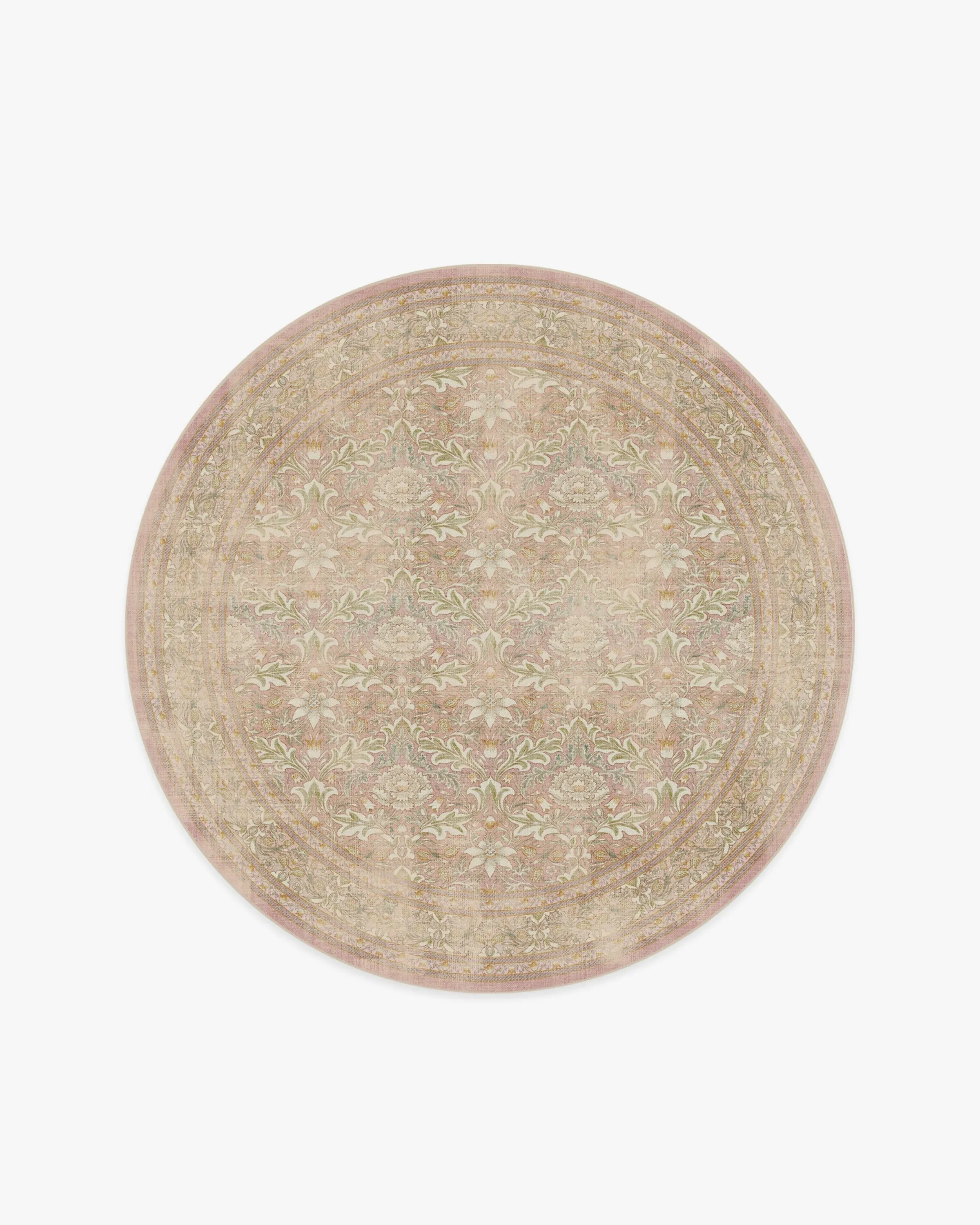 Round Area Rug Machine Washable - Pink